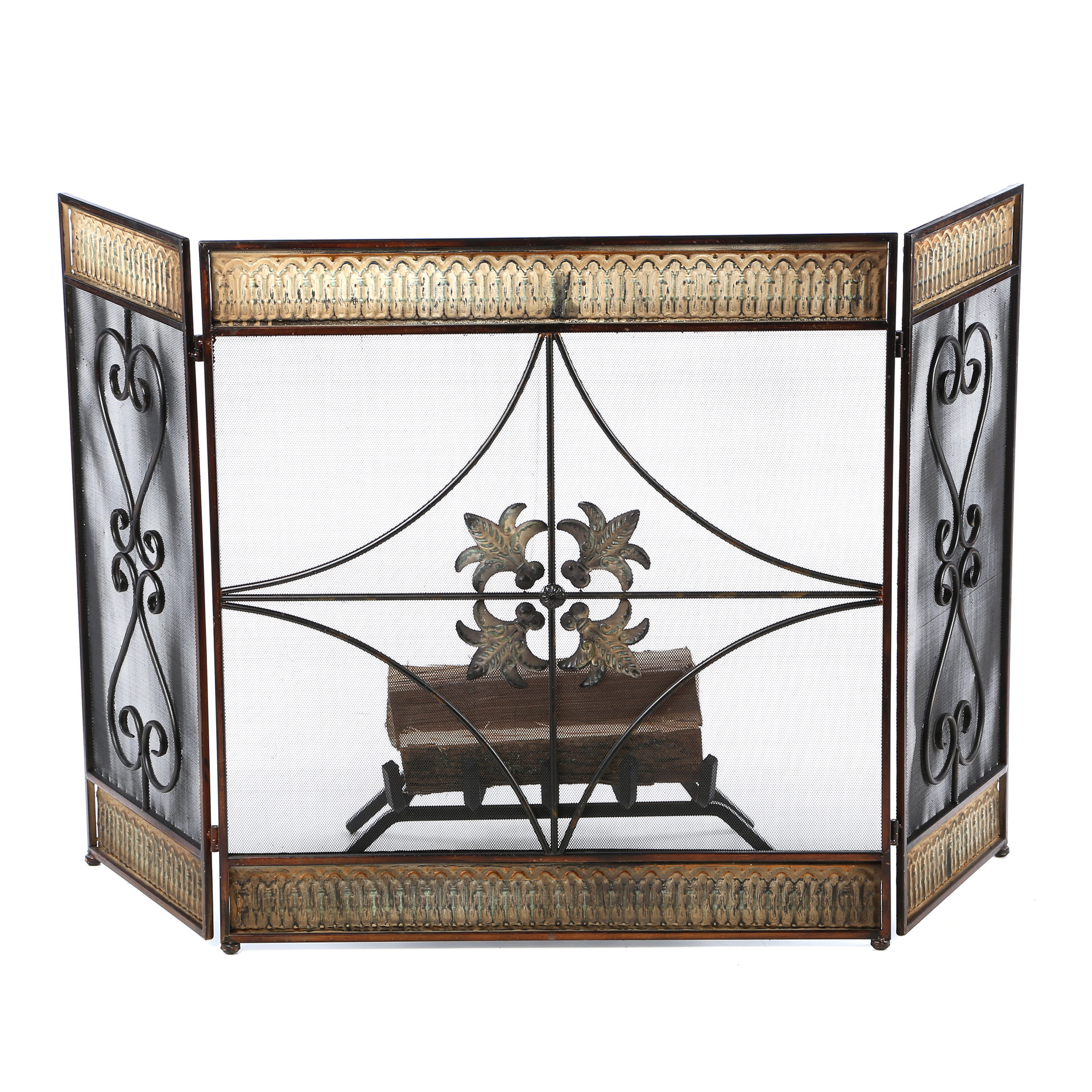 Aspire 3 Panel Wrought Iron Fireplace Screen & Reviews Wayfair