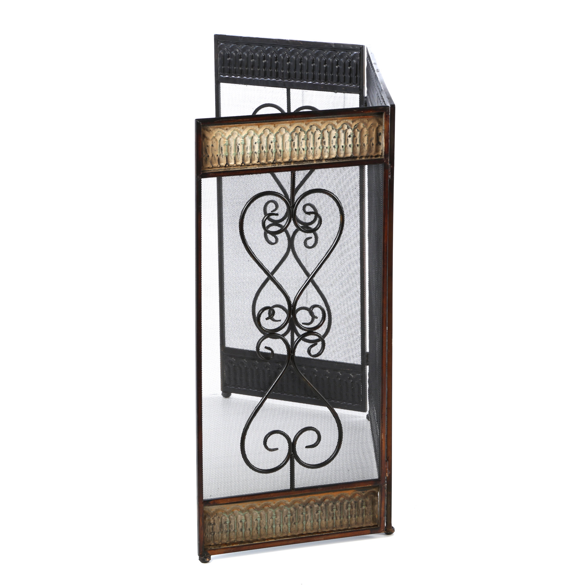 Wrought iron fireplace screen