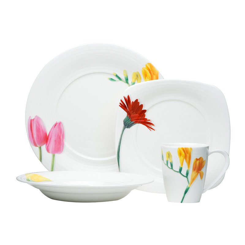 Red Vanilla Dutch Garden 16 Piece Dinnerware Set & Reviews Wayfair