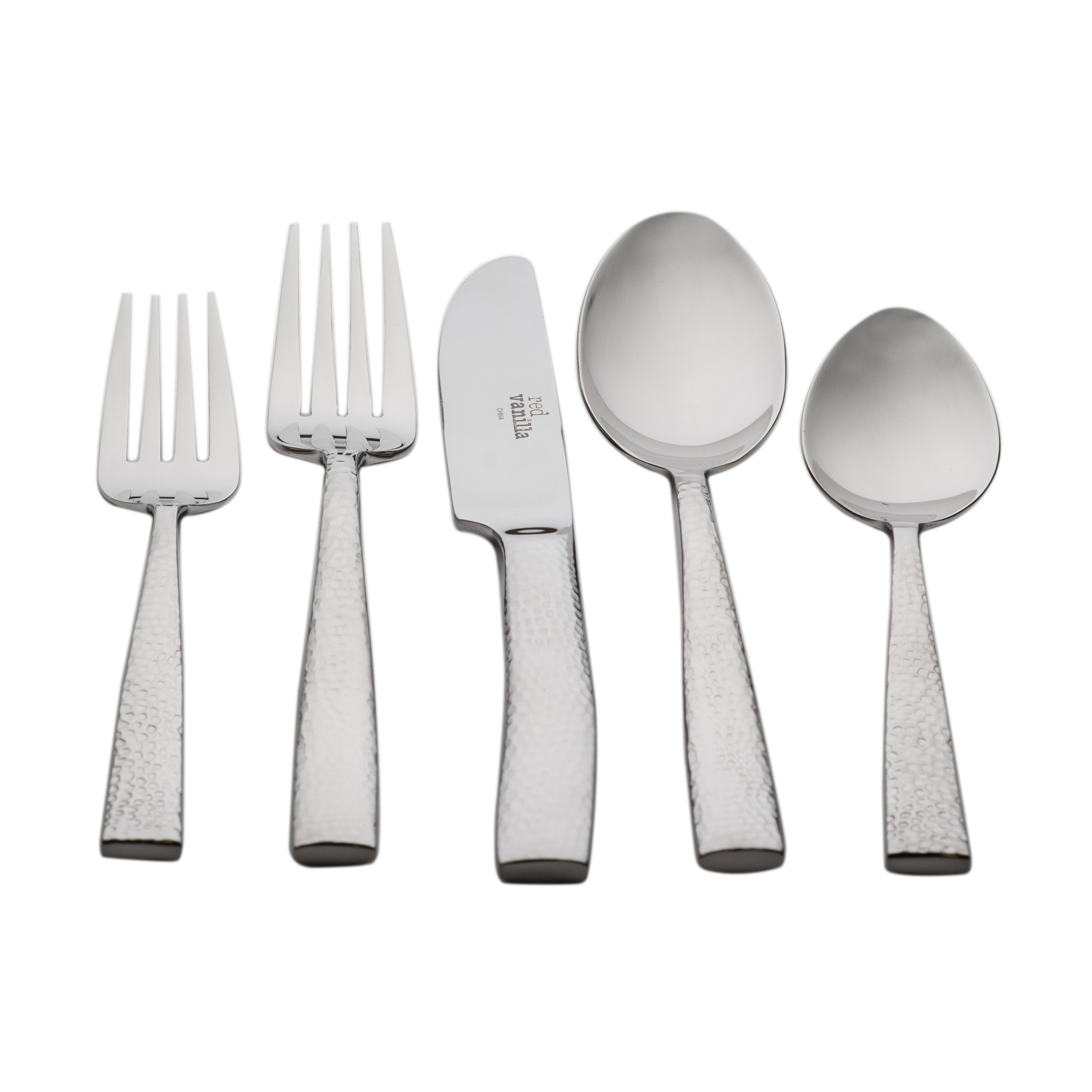 Red Vanilla Hammered 5 Piece Flatware Set Wayfair