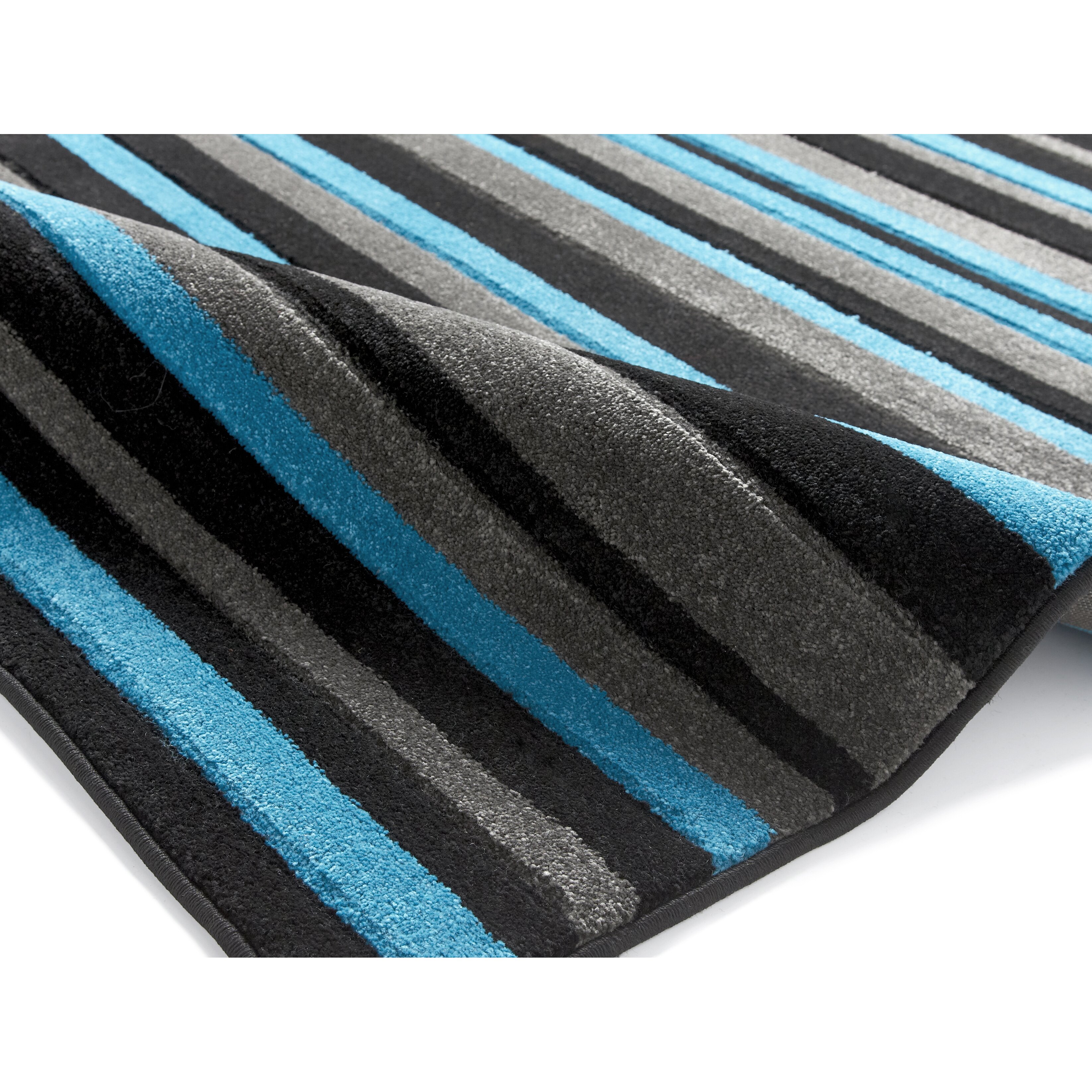 Think Rugs Matrix Black Blue Area Rug