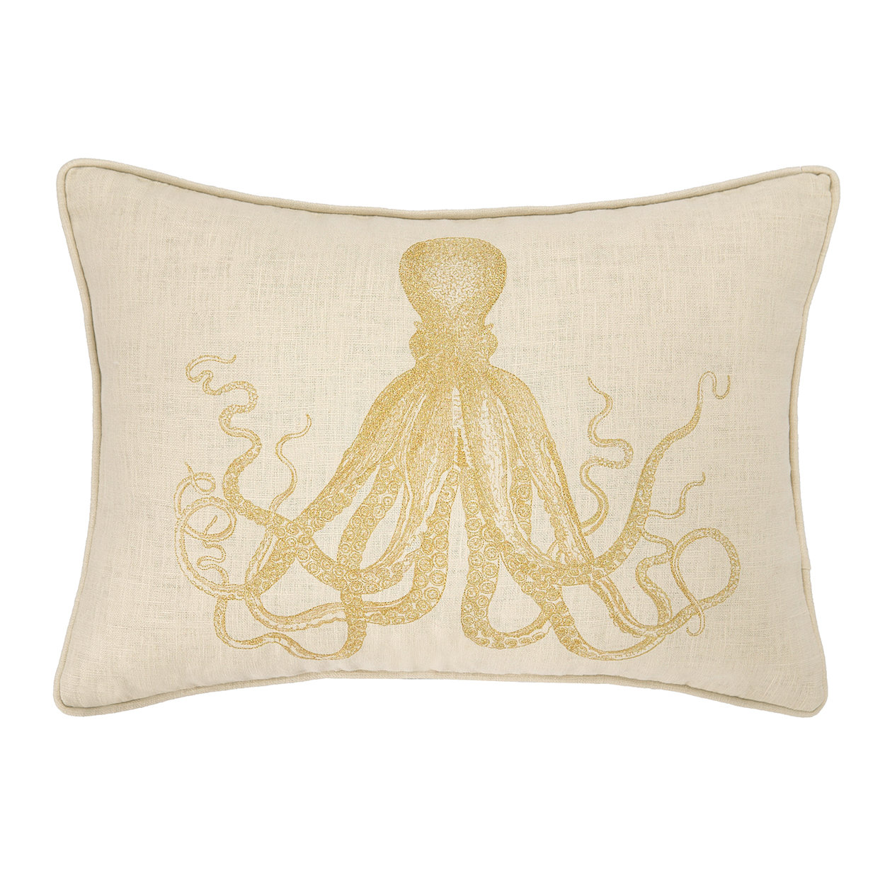 D.L. Rhein Octopus Embroidered Decorative Linen Lumbar Pillow & Reviews Wayfair
