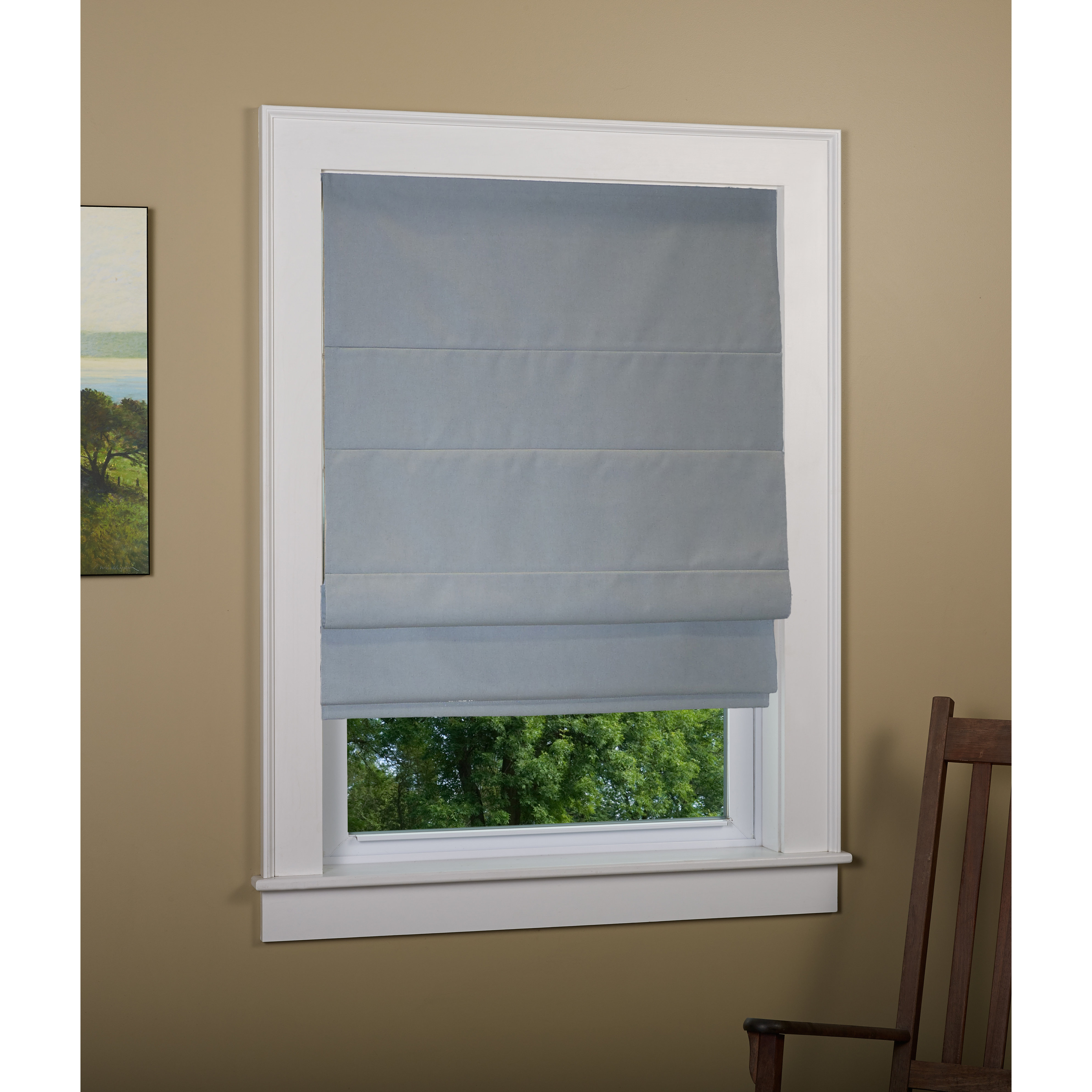 Andover Mills Richmond Linen Cordless Thermal Backed Roman Shade w
