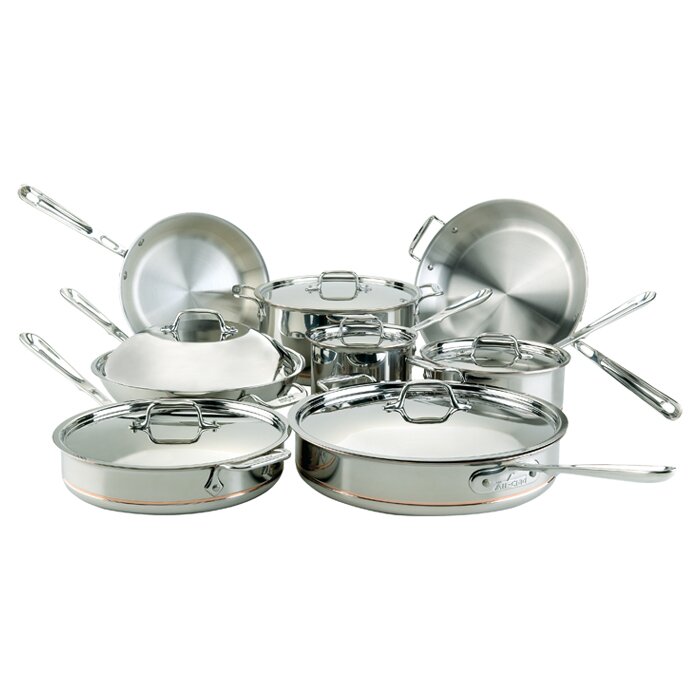 All Clad Copper Core 14 Piece Cookware Set 60090