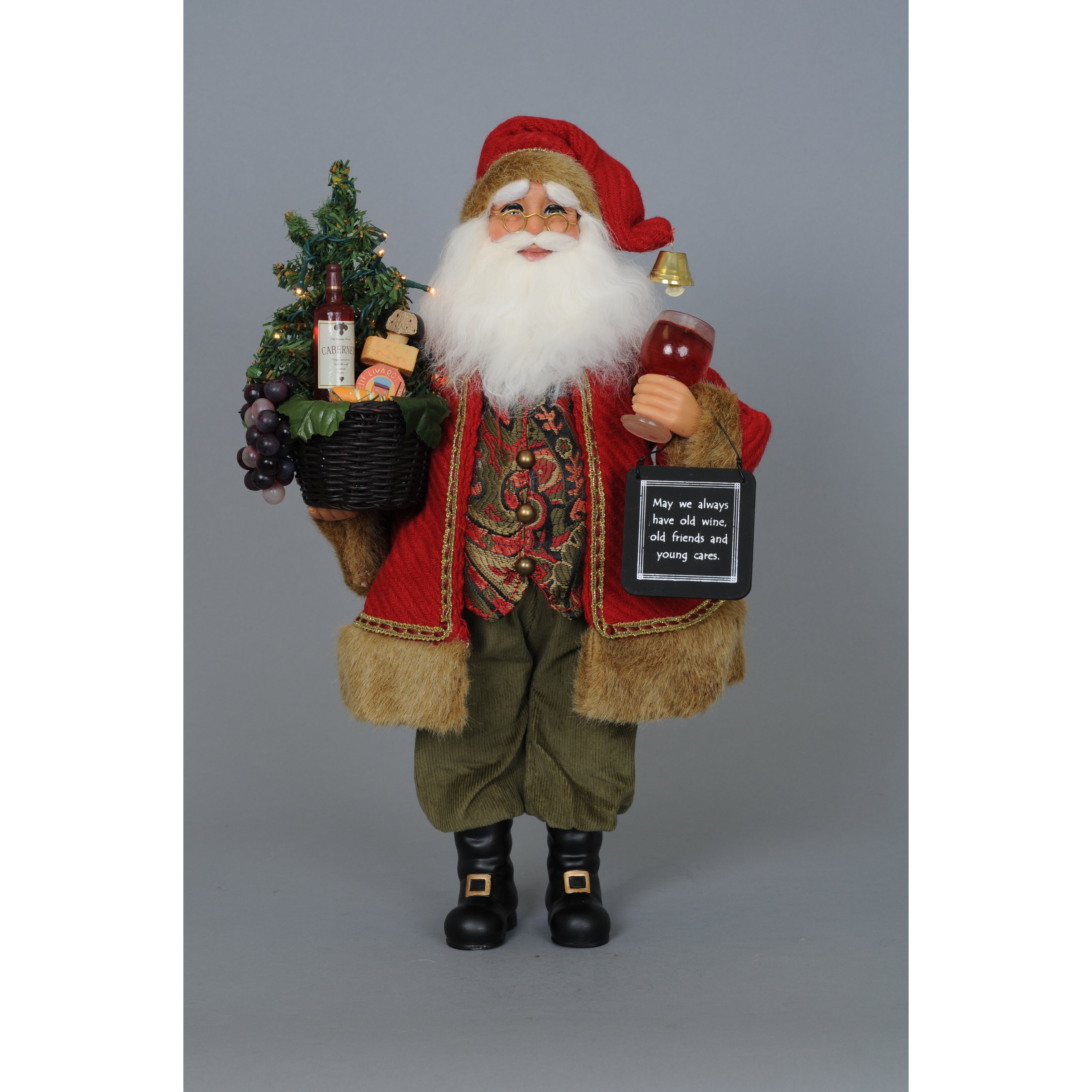 Karen Didion Crakewood Lighted Wine Red Santa And Reviews Wayfair