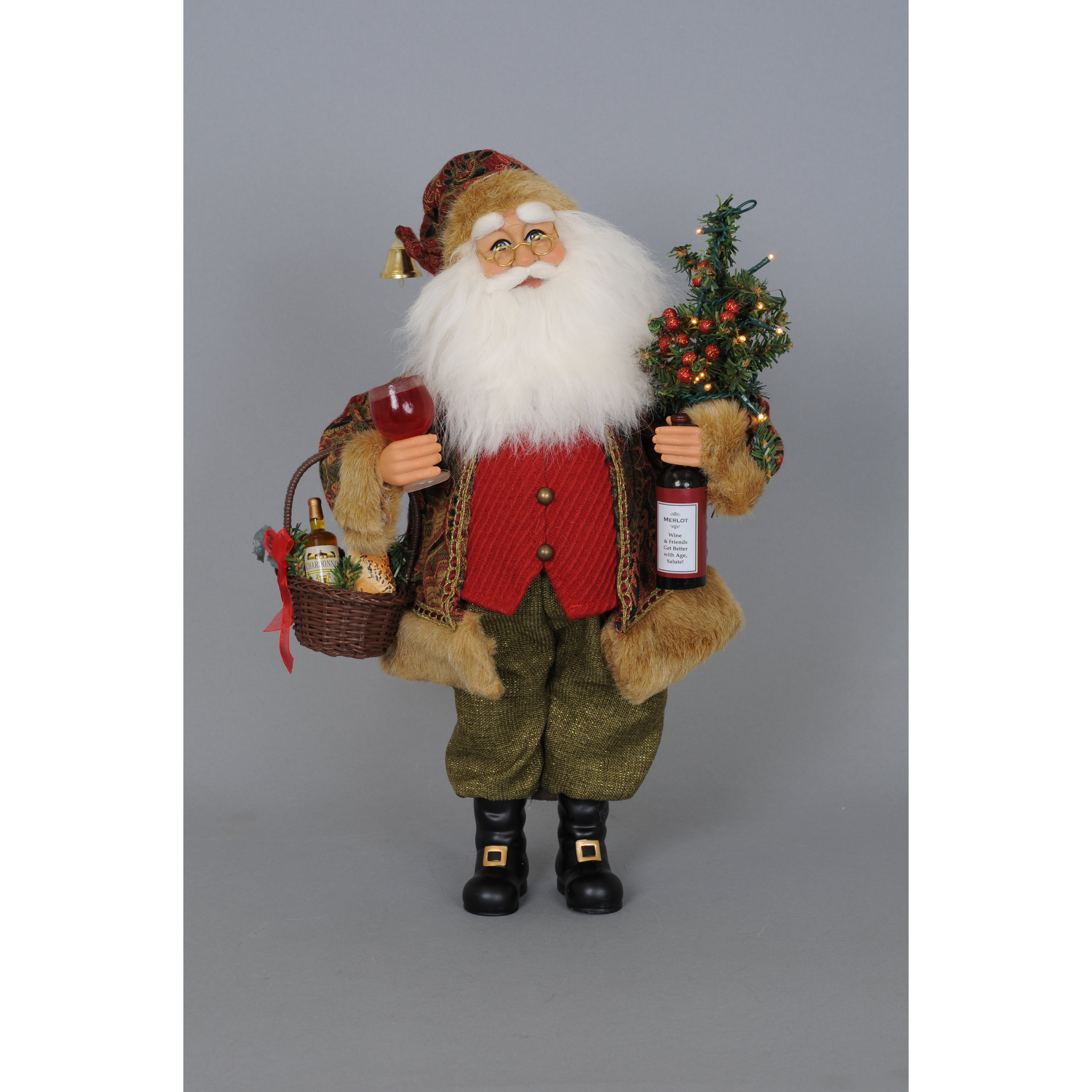 Karen Didion Christmas Lighted Wine Santa Figurine And Reviews Wayfair