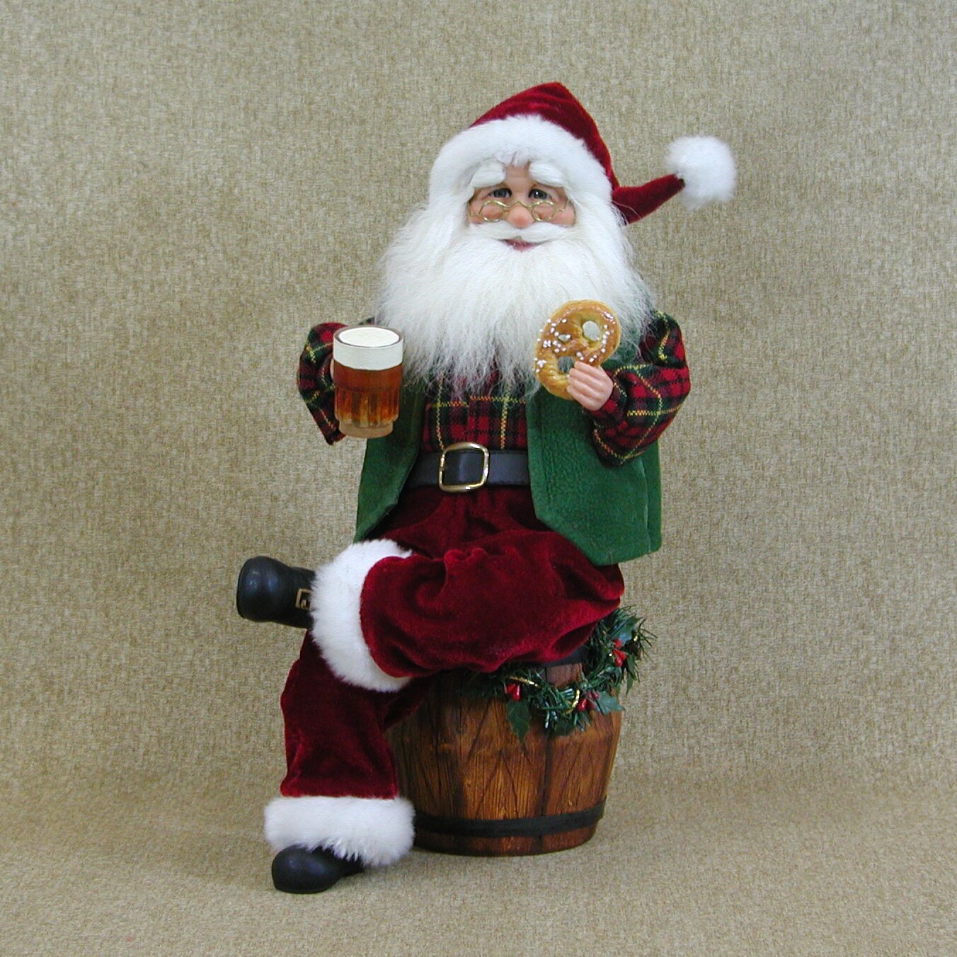 Karen Didion Crakewood Beer Barrel Santa Claus Figurine & Reviews | Wayfair