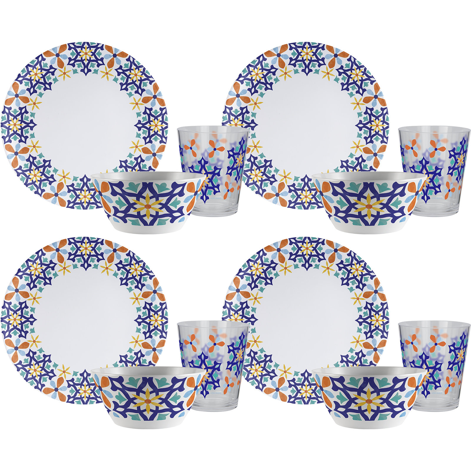 Zak! Marrakesh Melamine 12 Piece Dinnerware Set Wayfair