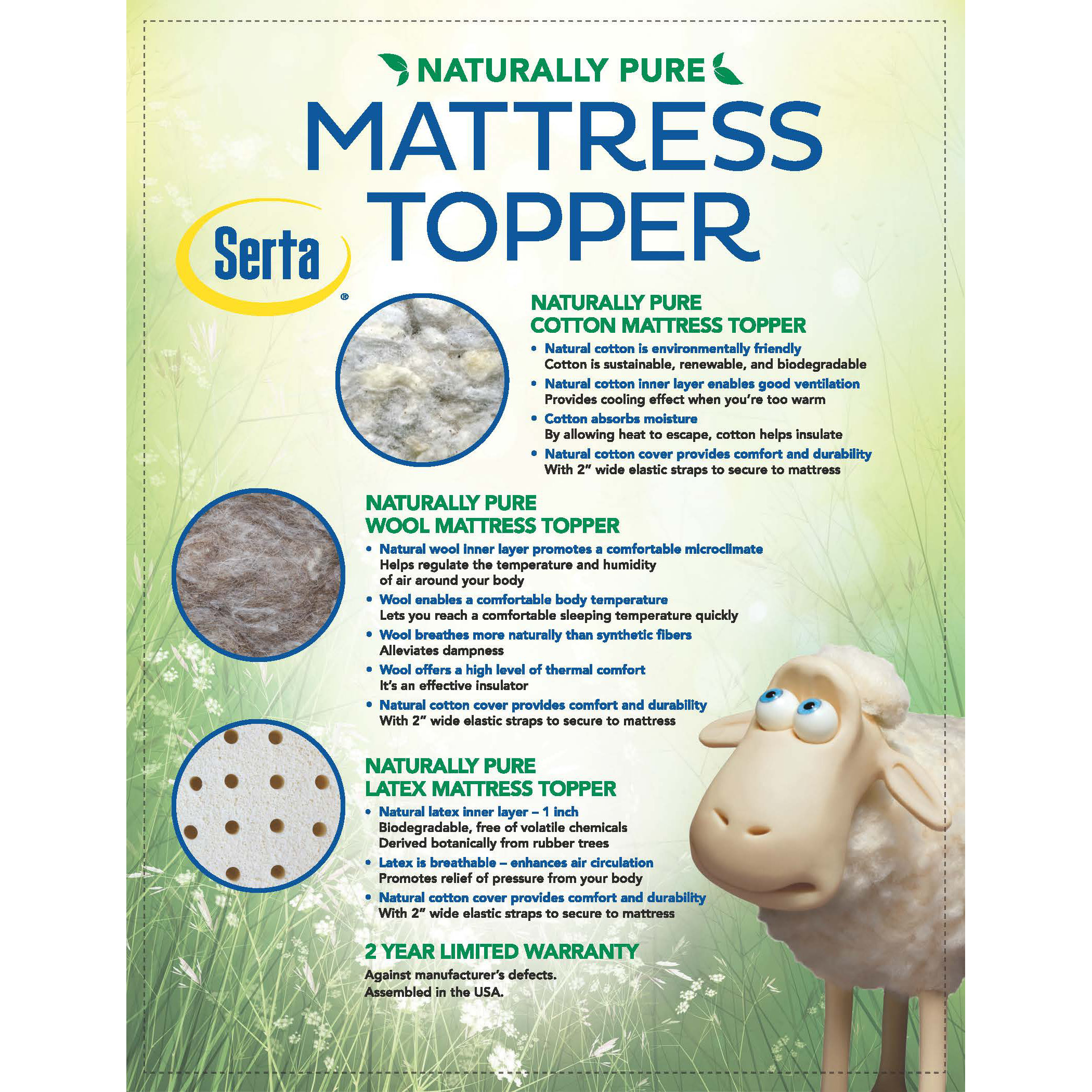 Wolf Mattress Serta Naturally Pure Wool Mattress Topper & Reviews Wayfair