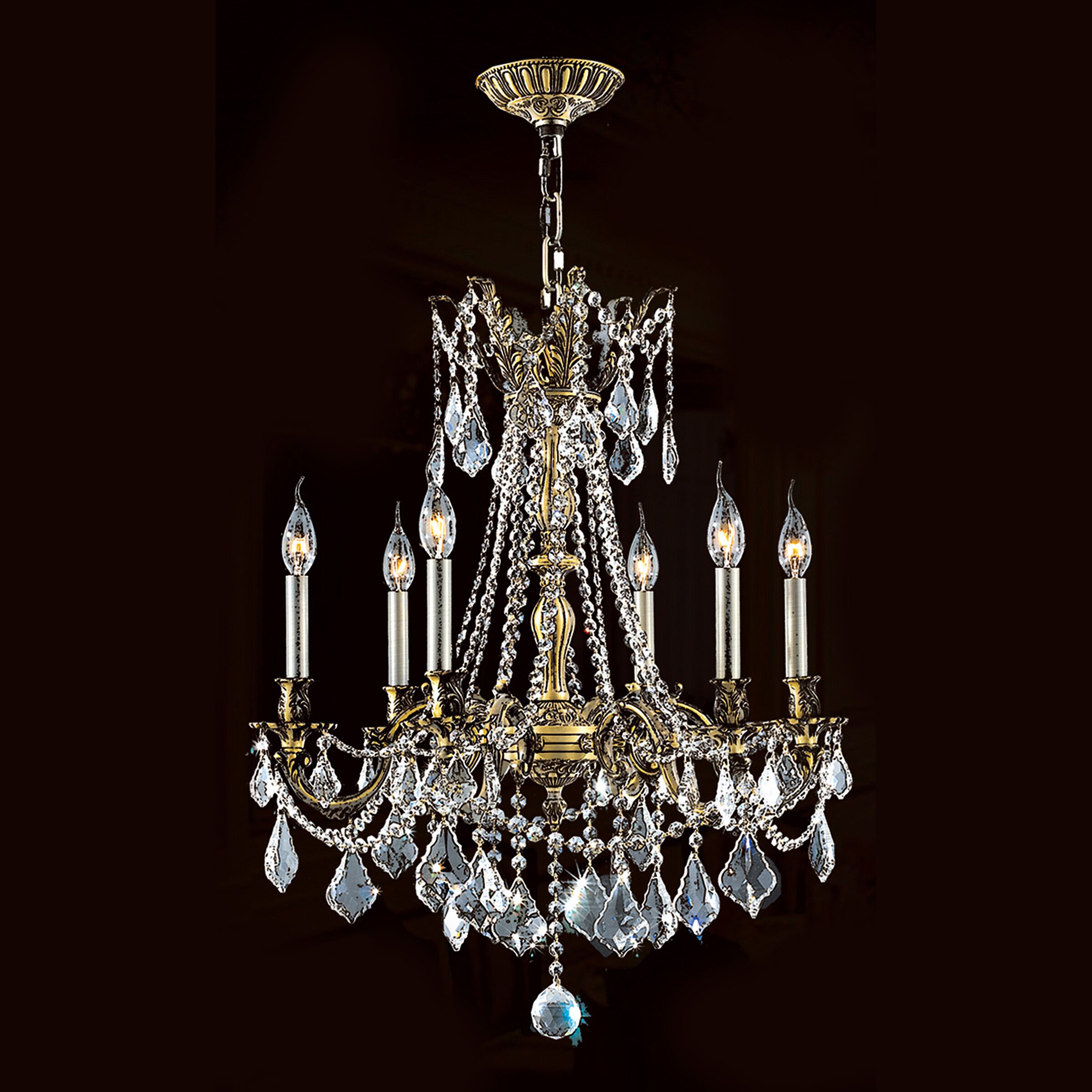 Worldwide Lighting Windsor 6 Light Crystal Chandelier | Wayfair