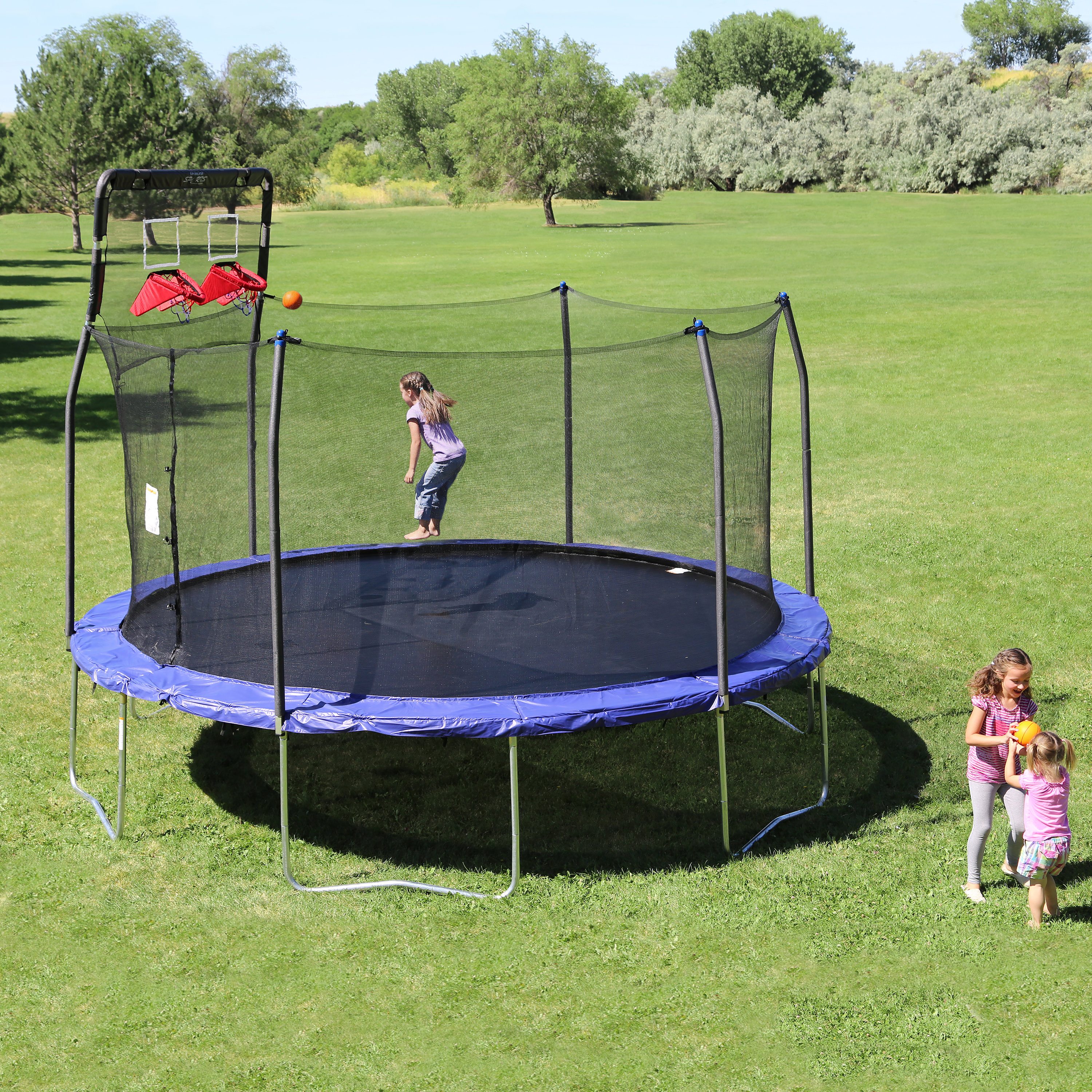 Skywalker Double Basketball Hoop in Fits 15' Round 6 Pole Skywalker