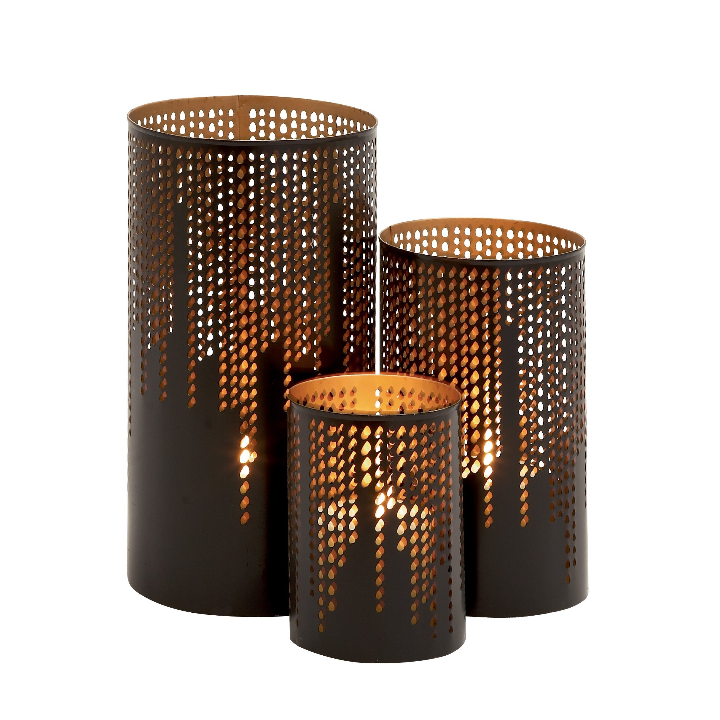 Woodland Imports 3 Piece Metal Hurricane Set & Reviews | Wayfair