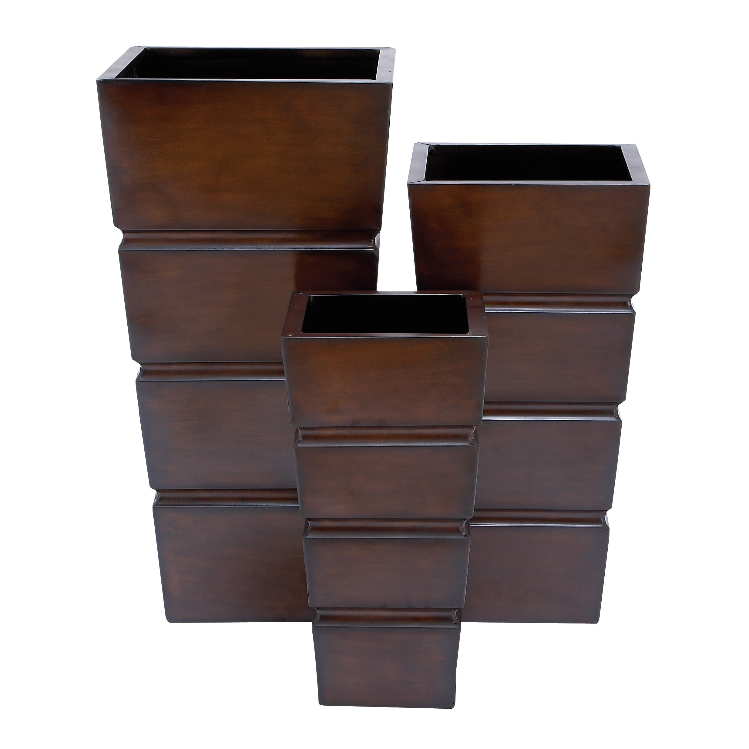 Woodland Imports 3 Piece Square Planter Box Set &amp; Reviews