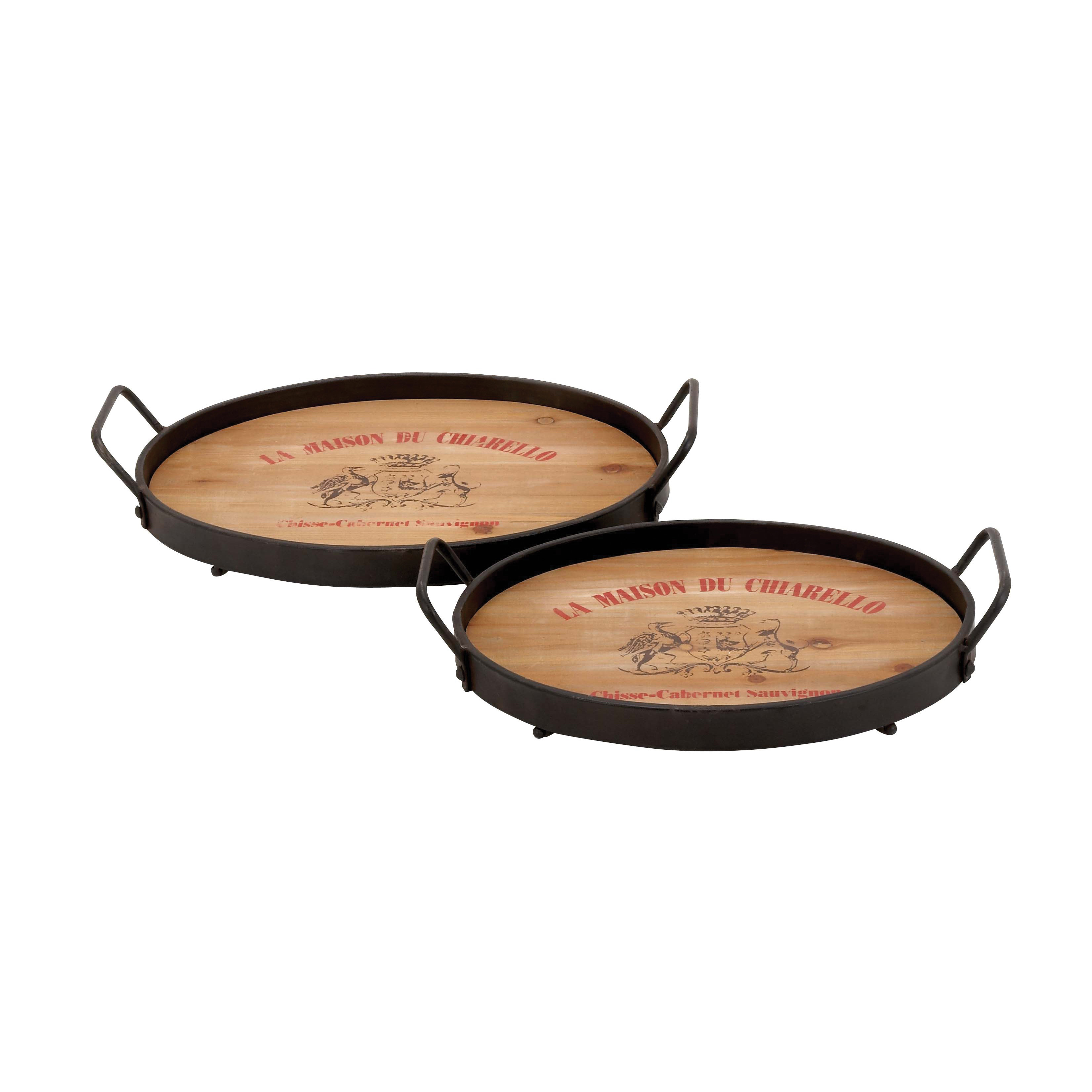 Woodland Imports Wood and Metal Trays & Reviews Wayfair