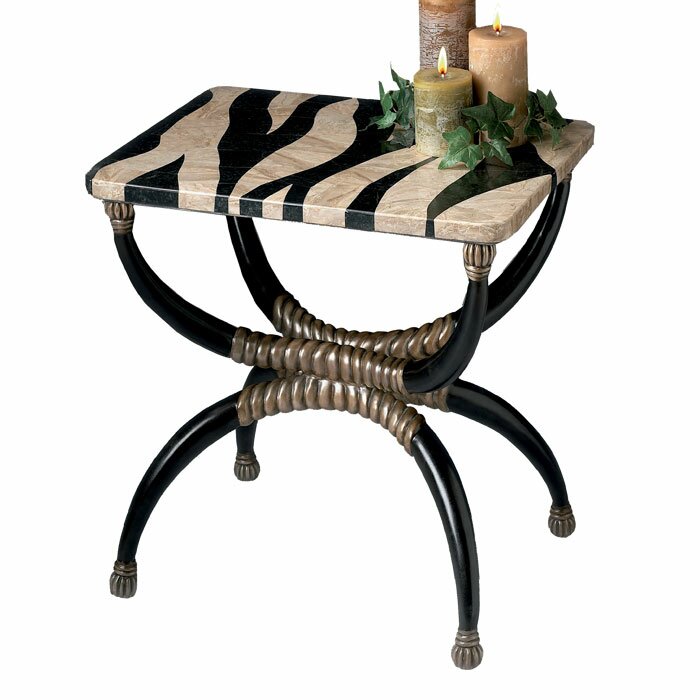 zebra wood side table