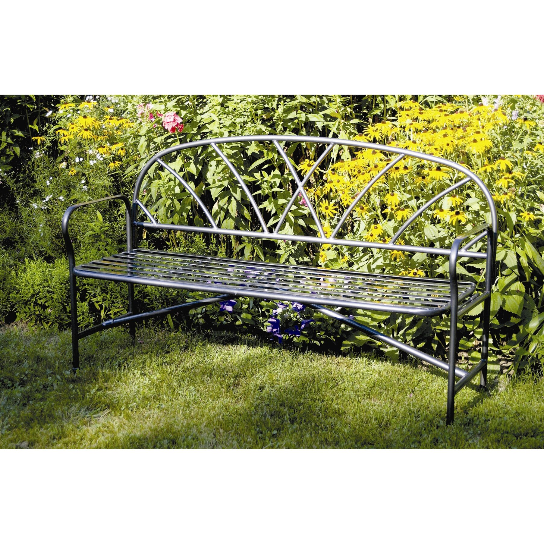 ACHLA Lattice Wrought Iron Garden Bench & Reviews