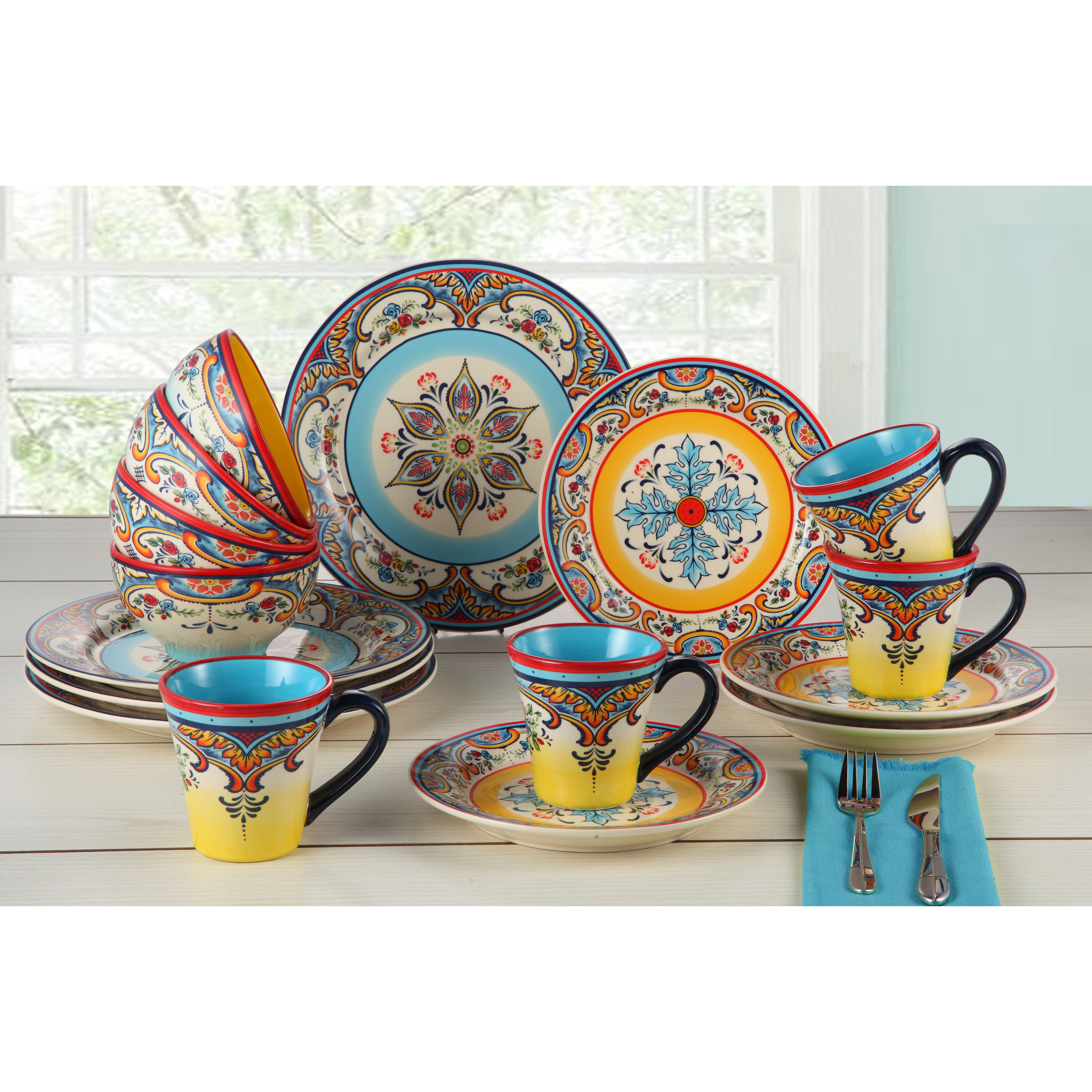 EuroCeramica Zanzibar 16 Piece Dinnerware Set & Reviews Wayfair