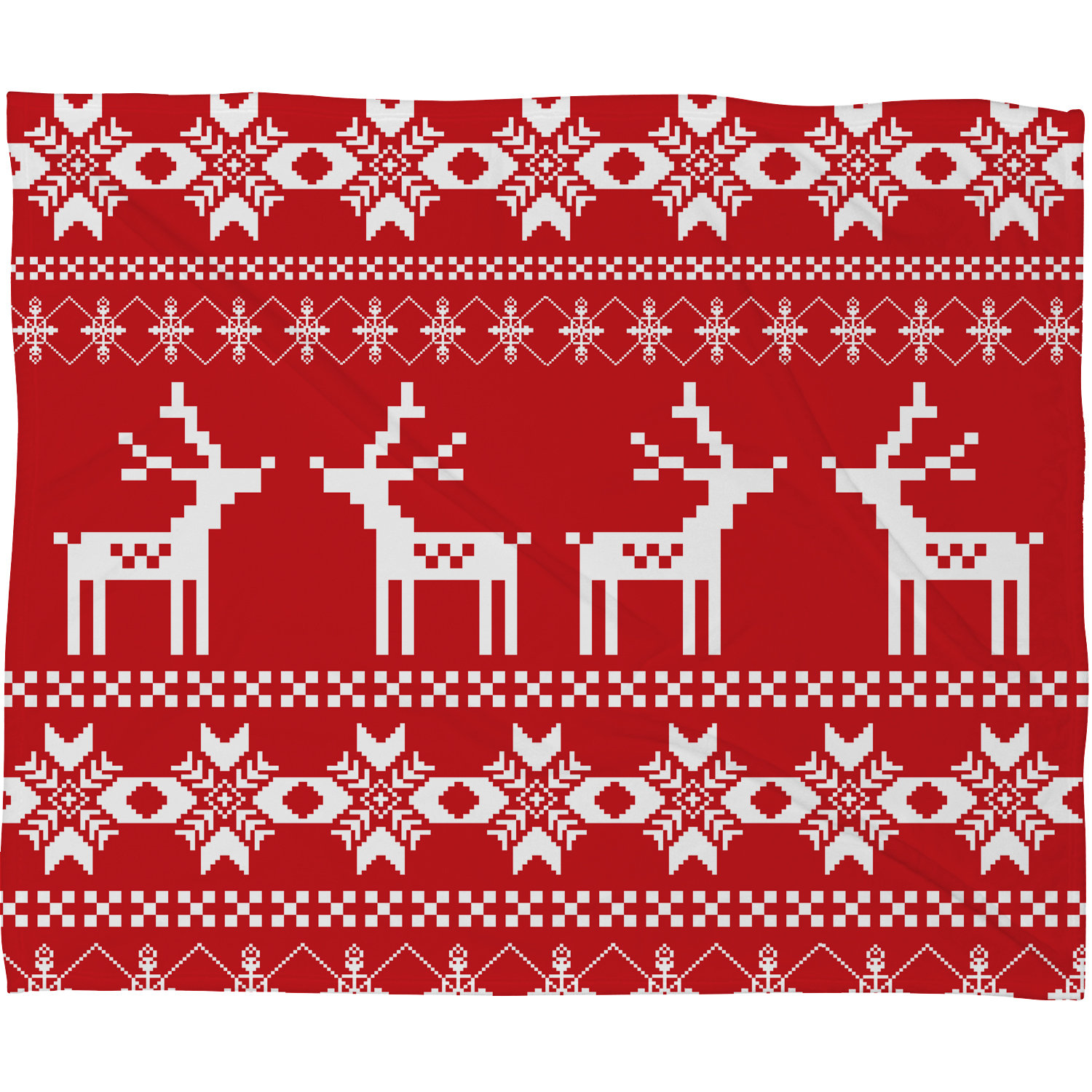DENY Designs Natt Christmas Deer Fleece Polyester Throw Blanket