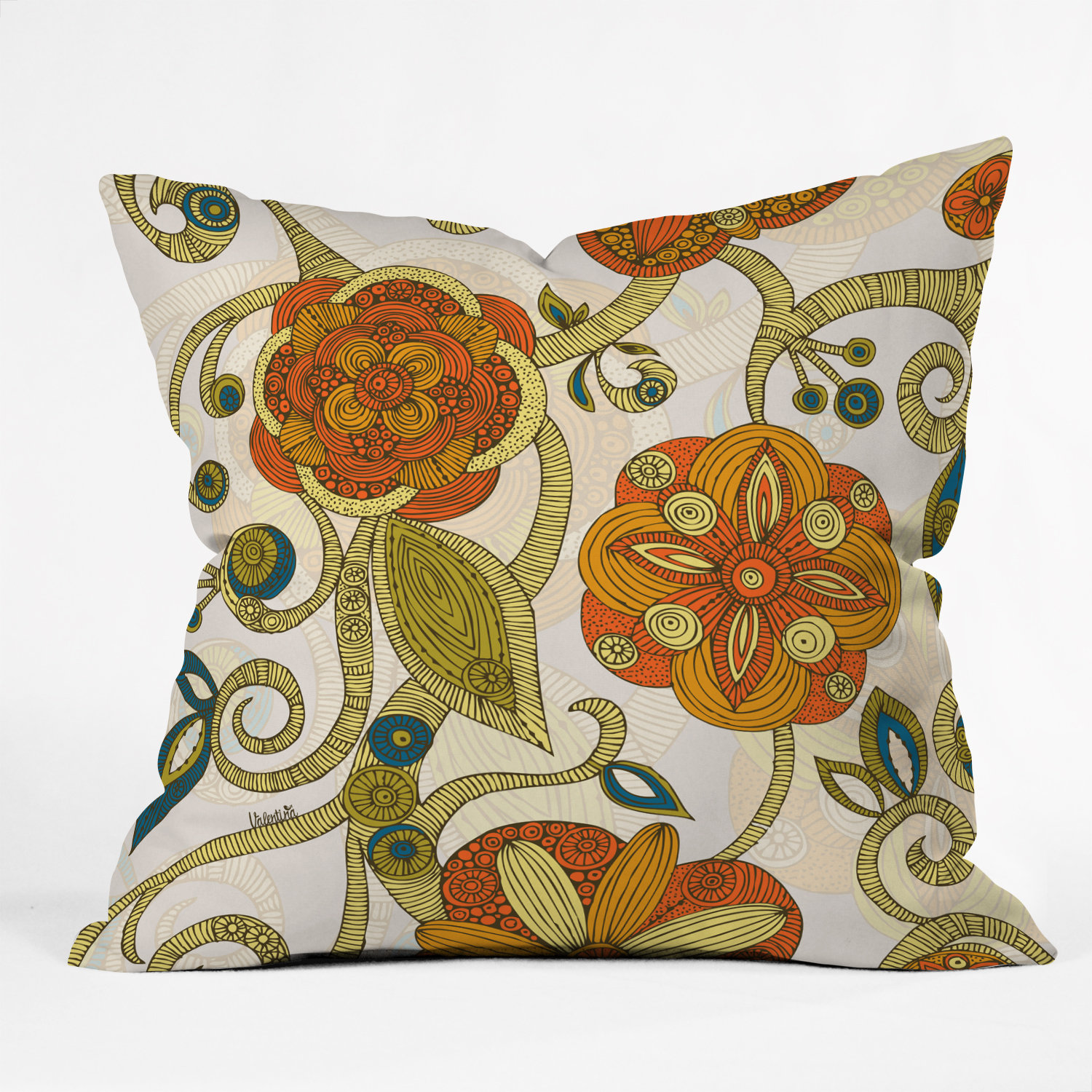 DENY Designs Valentina Ramos Flowers Throw Pillow & Reviews Wayfair