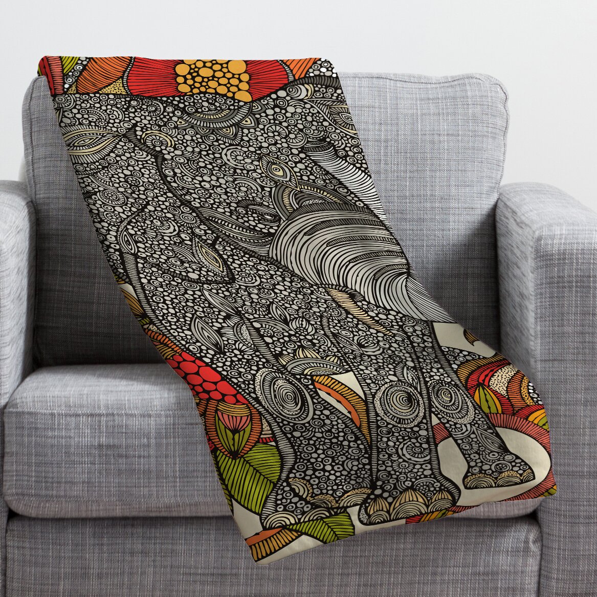 DENY Designs Valentina Ramos Bo The Elephant Throw Blanket ...