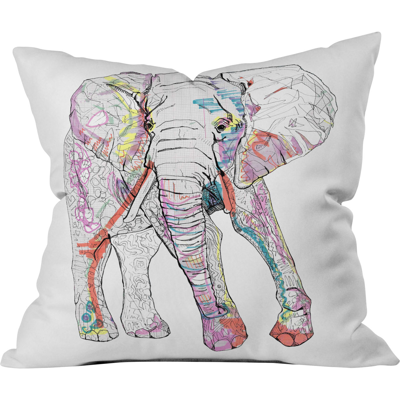 DENY Designs Casey Rogers Elephant Throw Pillow & Reviews | Wayfair