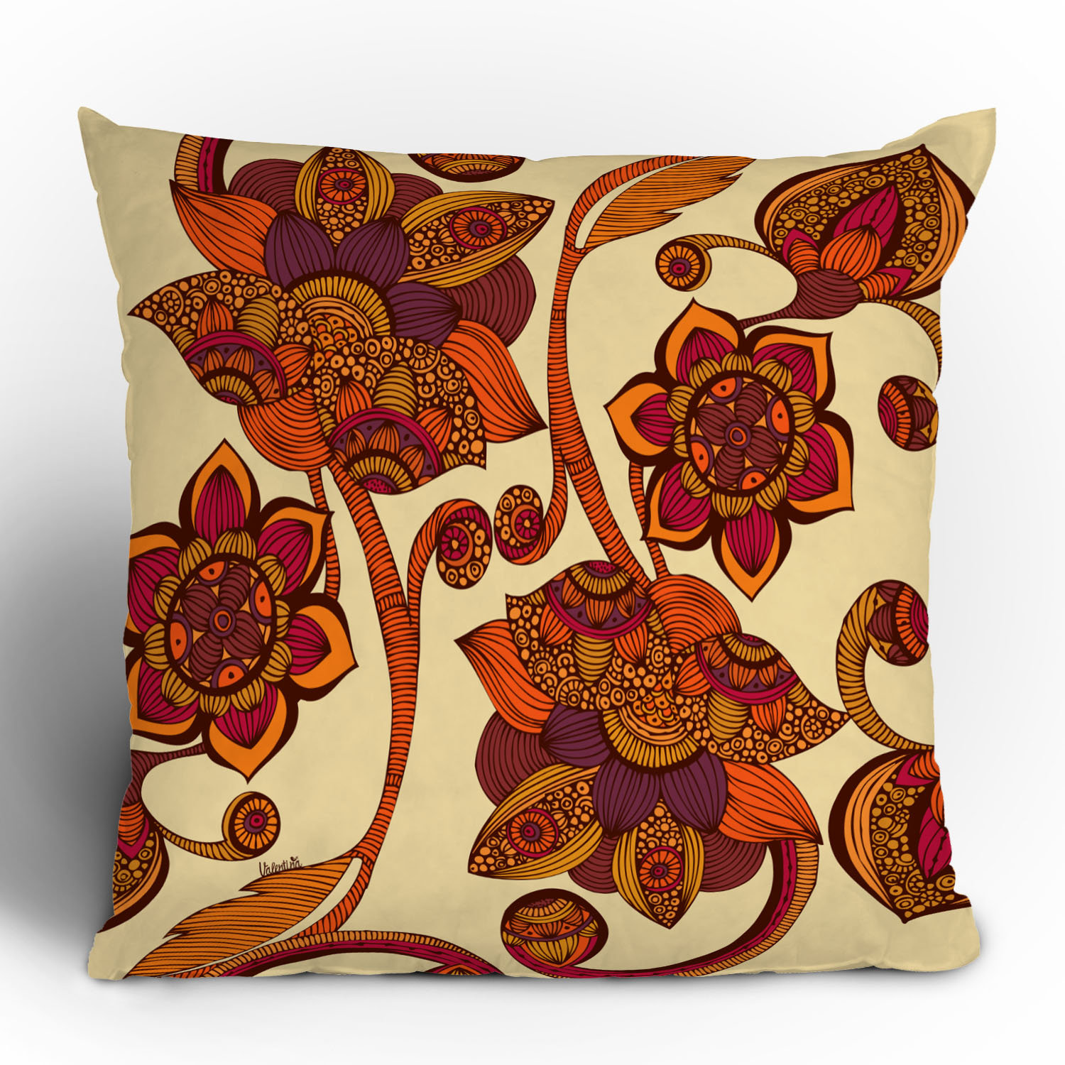 DENY Designs Valentina Ramos Boho Flowers Throw Pillow & Reviews Wayfair