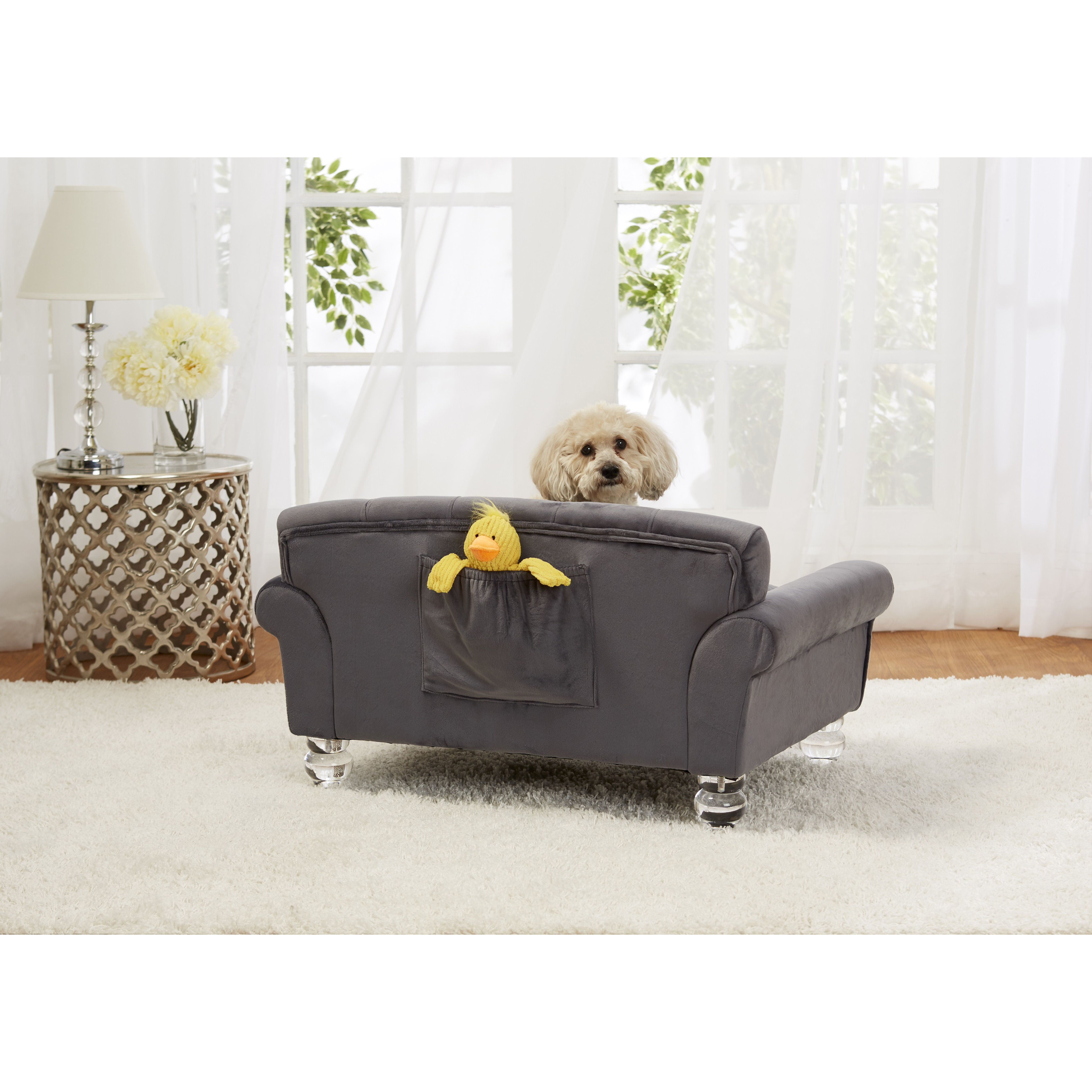 Enchanted Home Pet La Joie Velvet Dog Sofa with Cushion & Reviews Wayfair