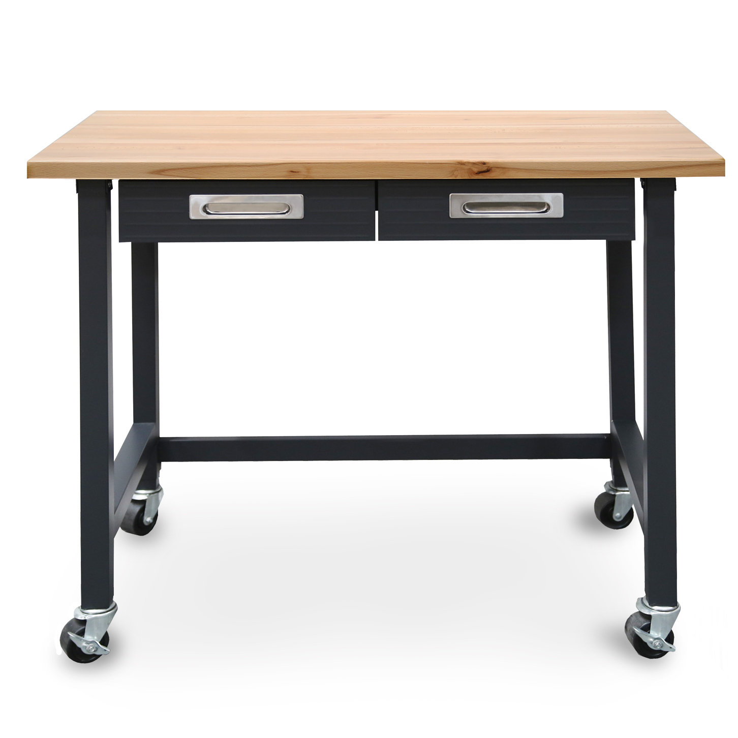 Symple Stuff Commercial Heavy-Duty Wood Top Workbench 