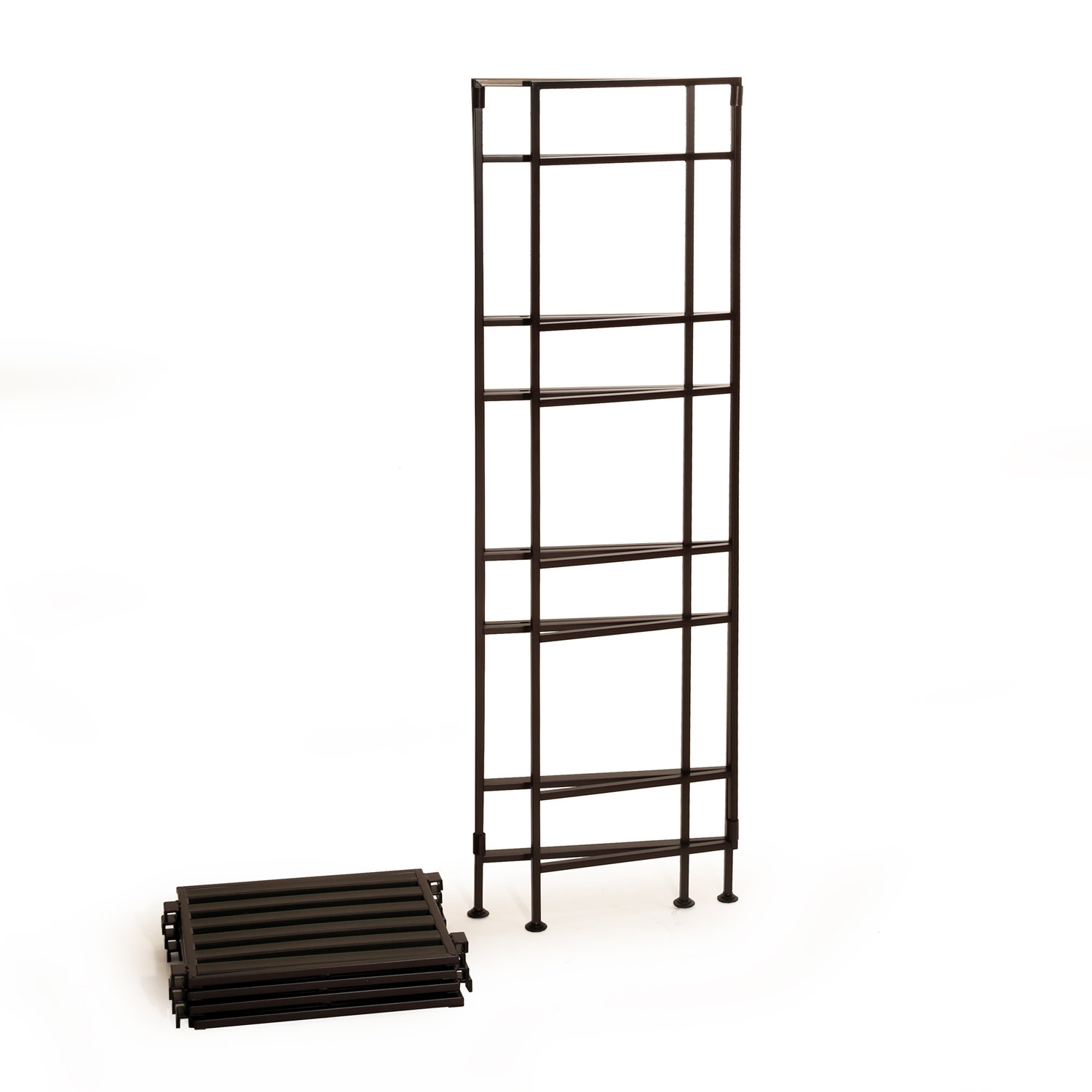 Seville Classics 4Tier Square Resin Slatted Folding 45" H Shelving