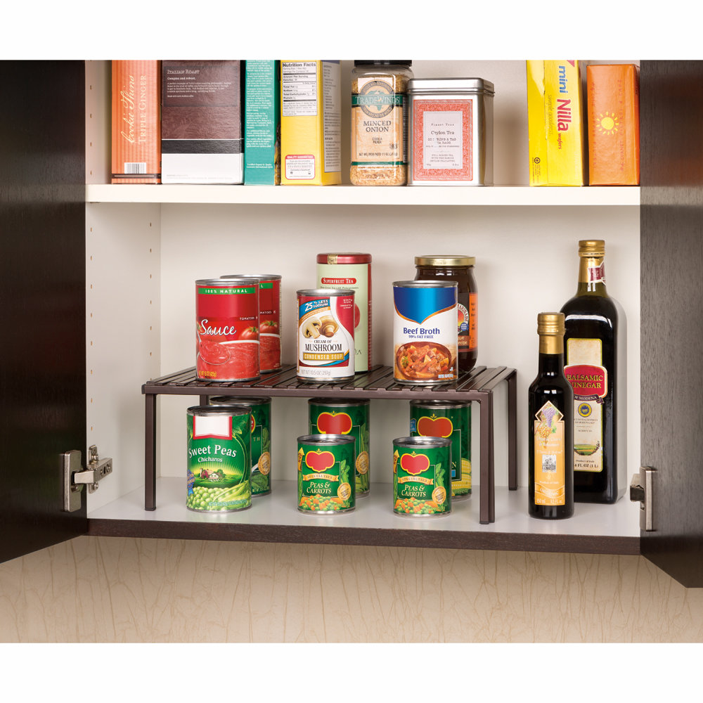 Seville Classics Expandable Kitchen Cabinet Shelf Organizer SHE14103B 