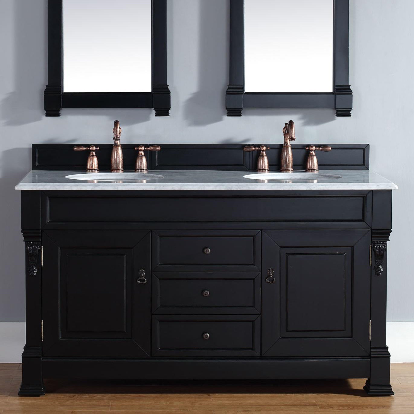 James Martin Furniture Brookfield 60" Double Antique Black ...