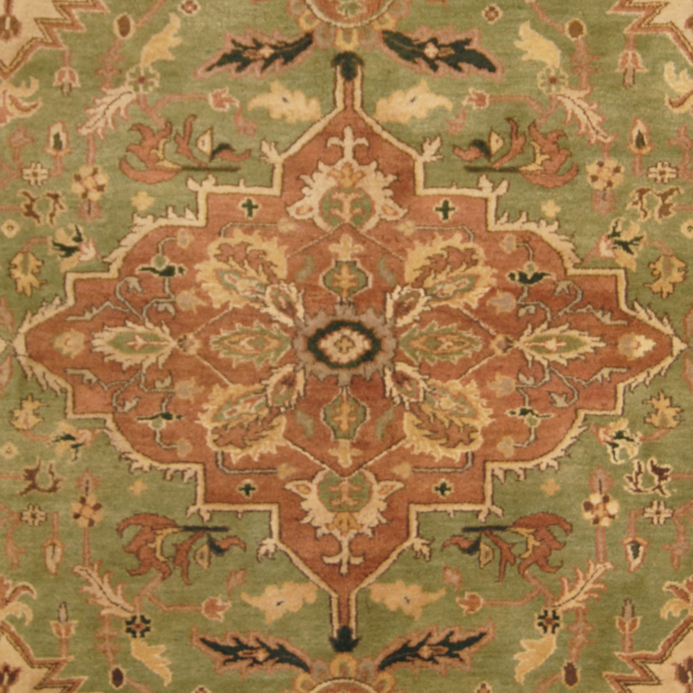 Herat Oriental Heriz HandKnotted Light Green/Salmon Area Rug Wayfair