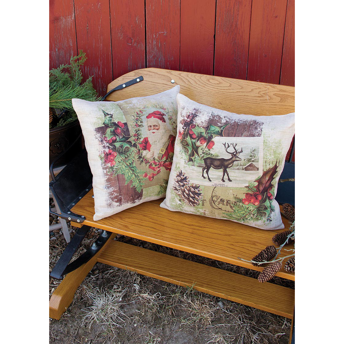 Heritage Lace Woodland Christmas Reindeer Throw Pillow & Reviews Wayfair