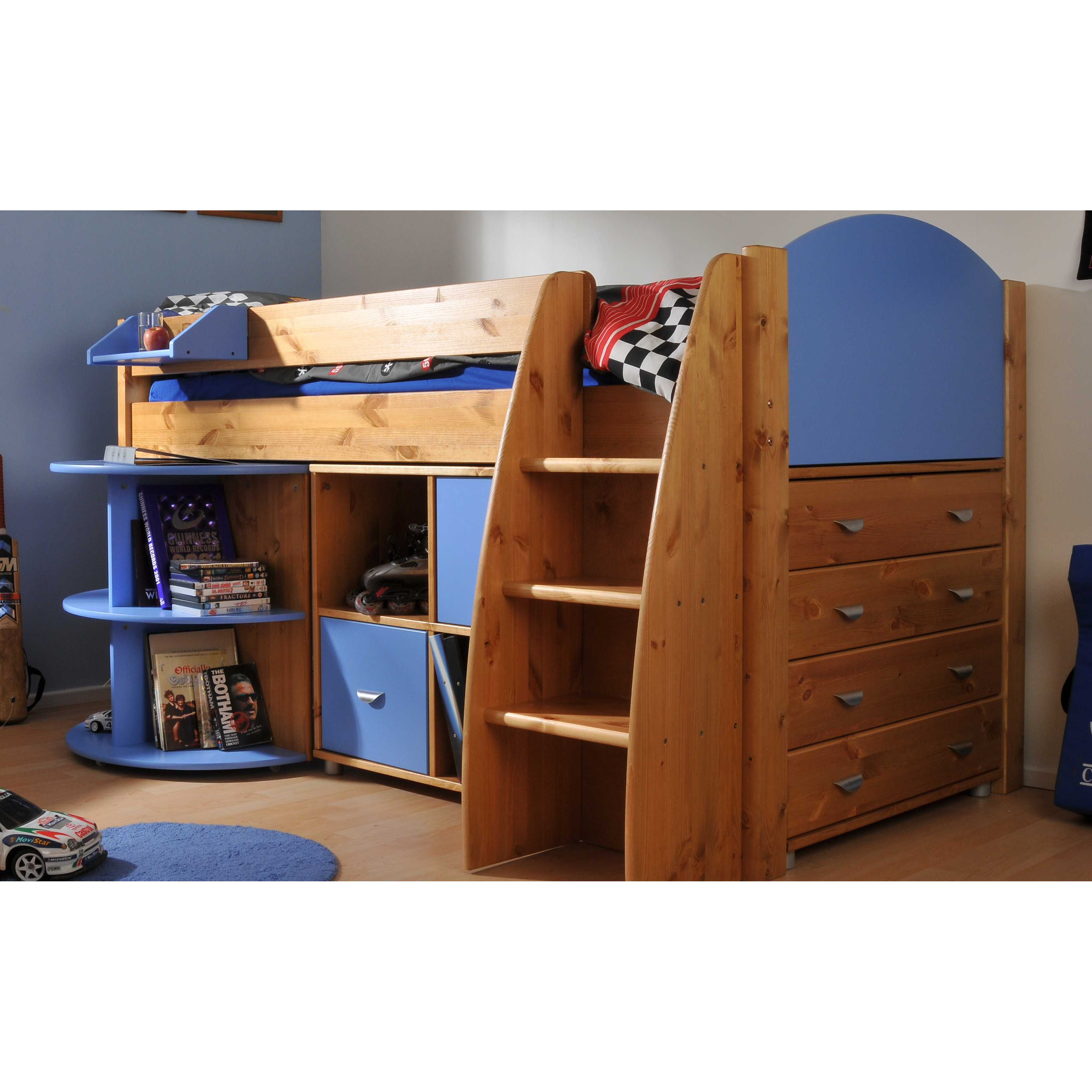 Stompa Rondo European Single Mid Sleeper Bed with Storage Wayfair UK