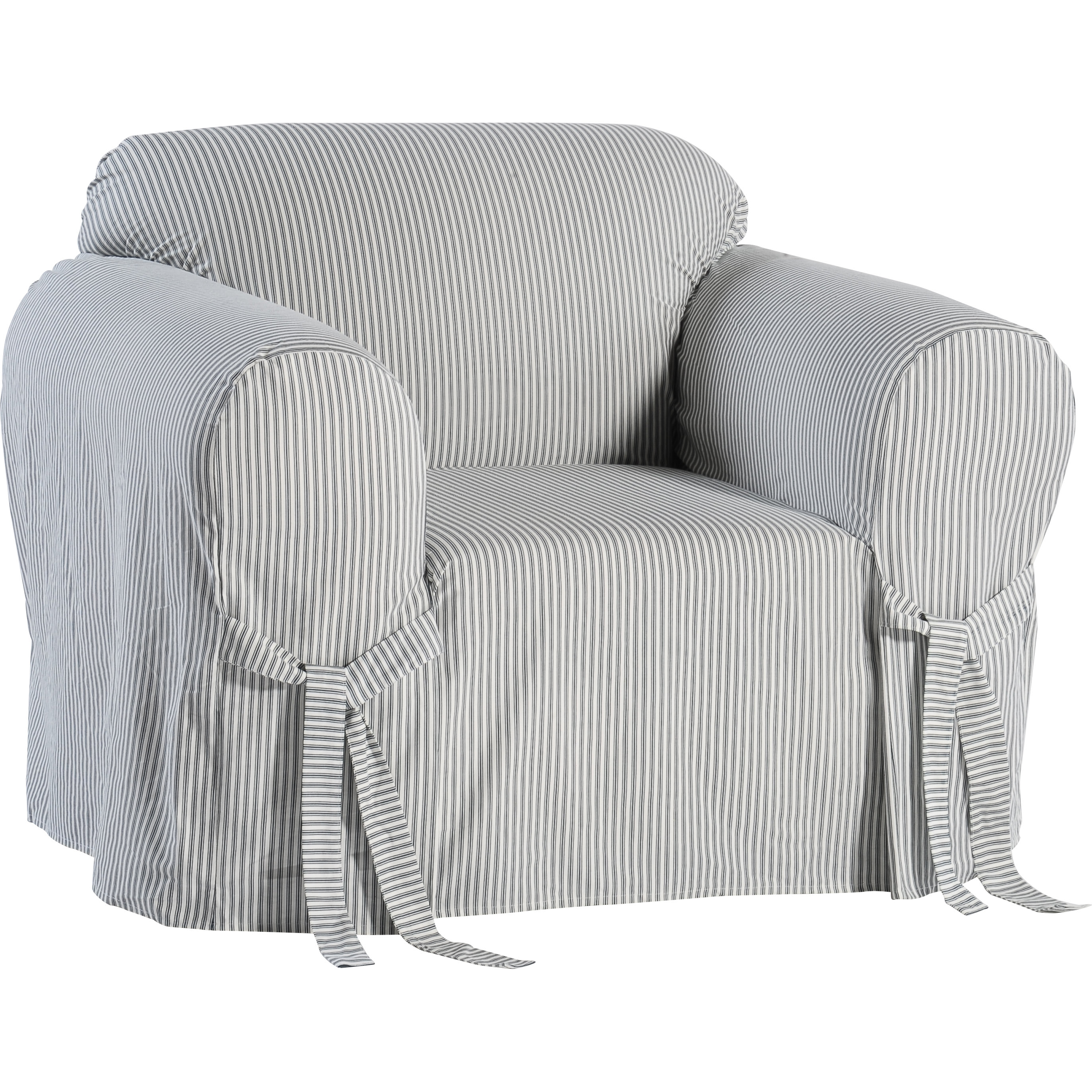 Classic Slipcovers Stripe Twill Armchair Slipcover & Reviews Wayfair