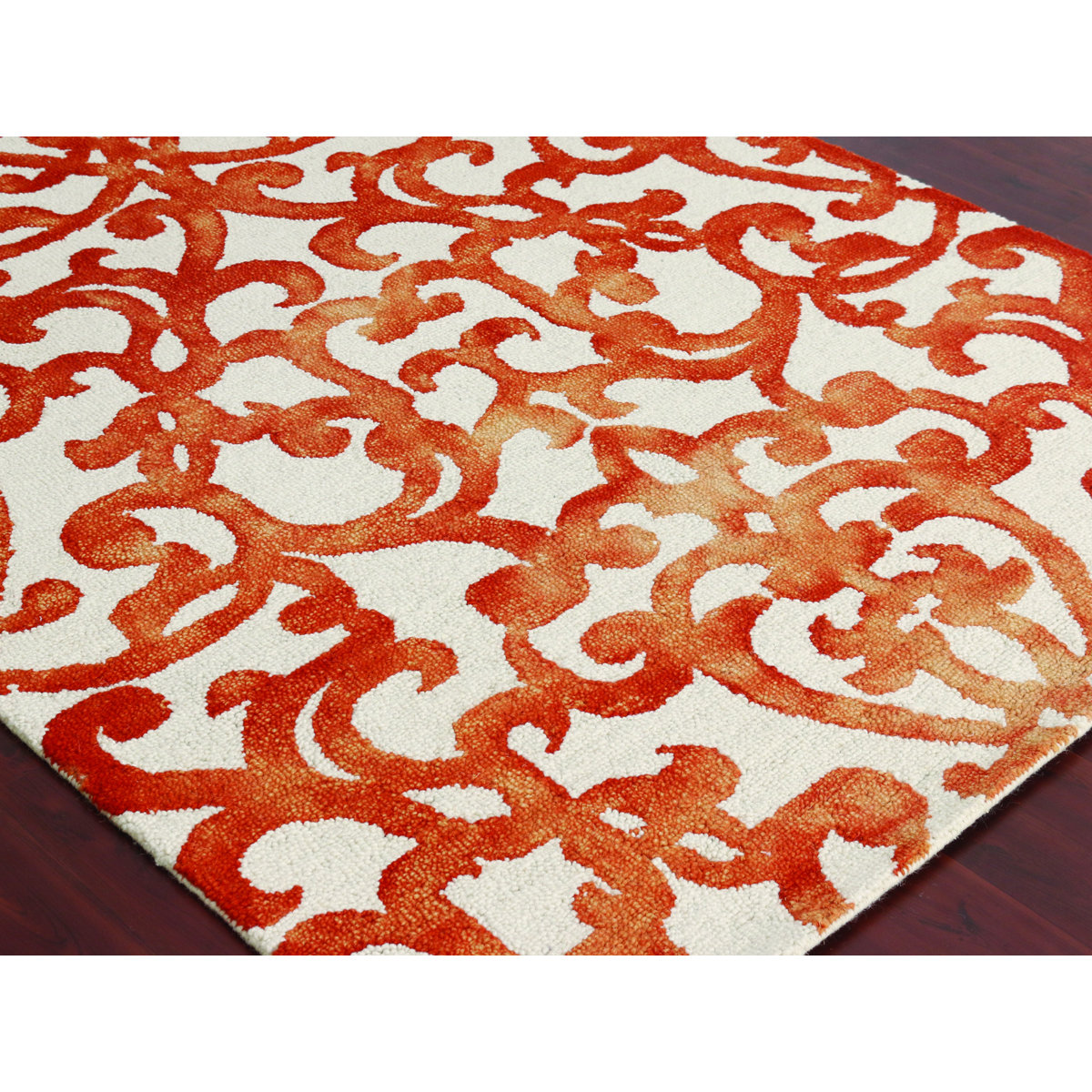 AMER Rugs Shibori White/Orange Area Rug & Reviews Wayfair