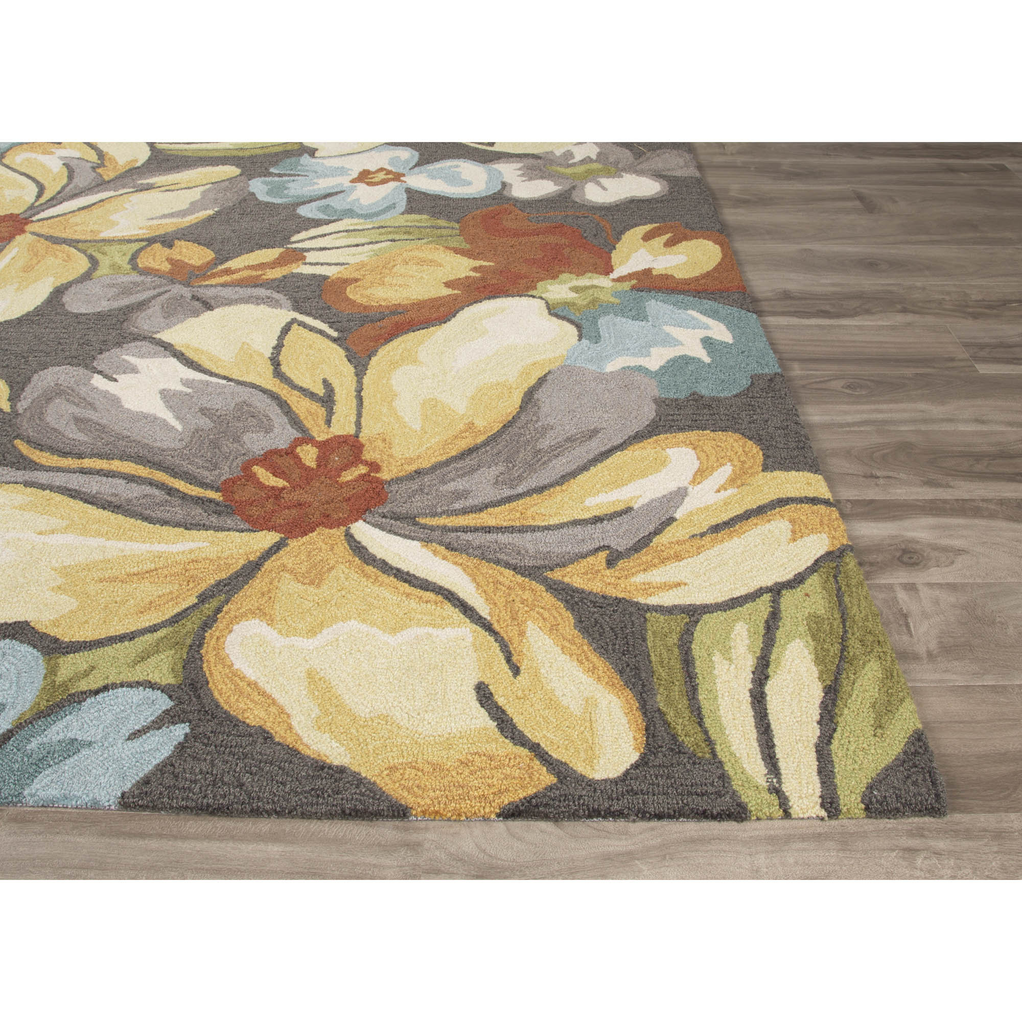 JaipurLiving Flora HandTufted Dark Gray/Yellow Area Rug Wayfair