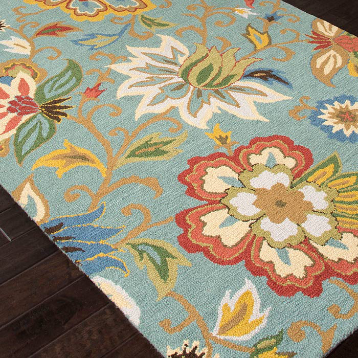 JaipurLiving Hacienda Light Turquoise Floral Area Rug & Reviews