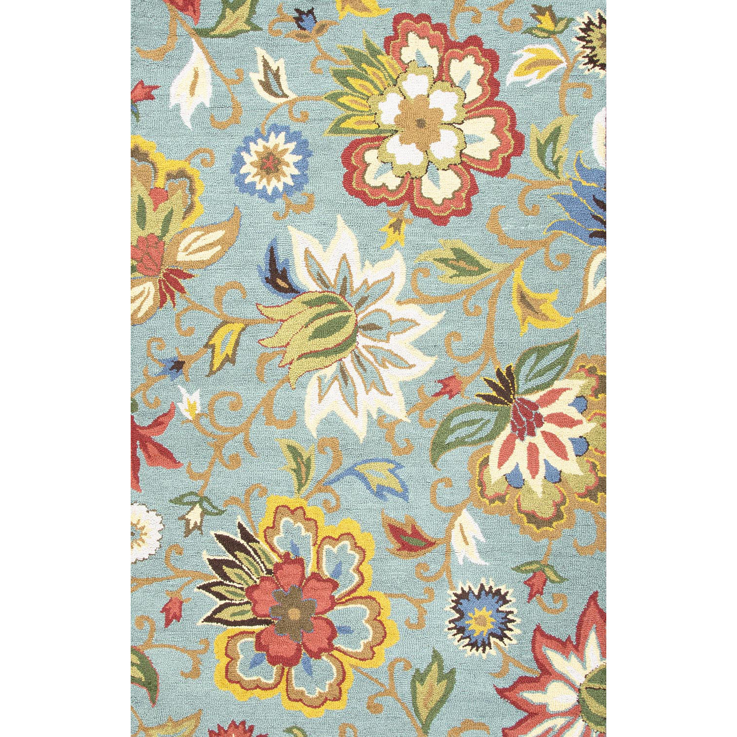 JaipurLiving Hacienda Light Turquoise Floral Area Rug & Reviews Wayfair