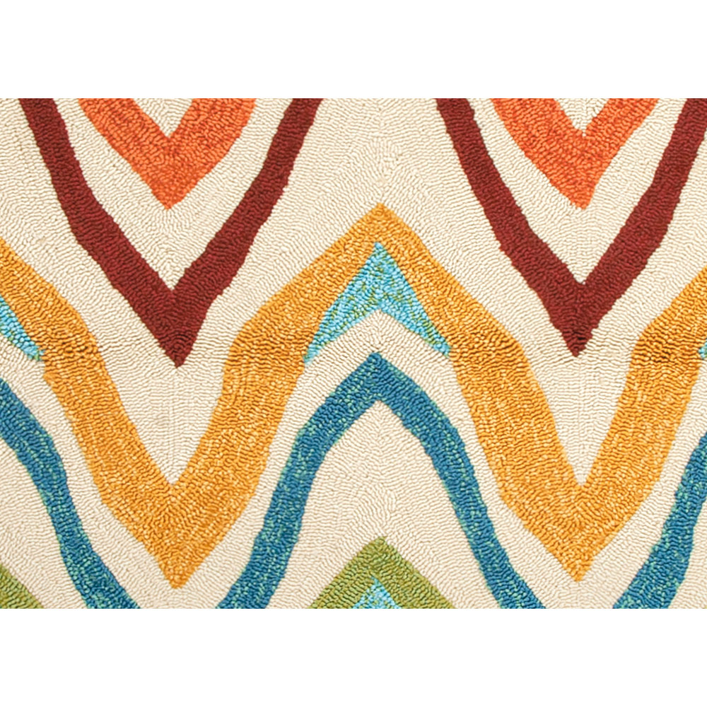 JaipurLiving Coastal Lagoon Burnt Orange/Cyan Blue Indoor/Outdoor Area