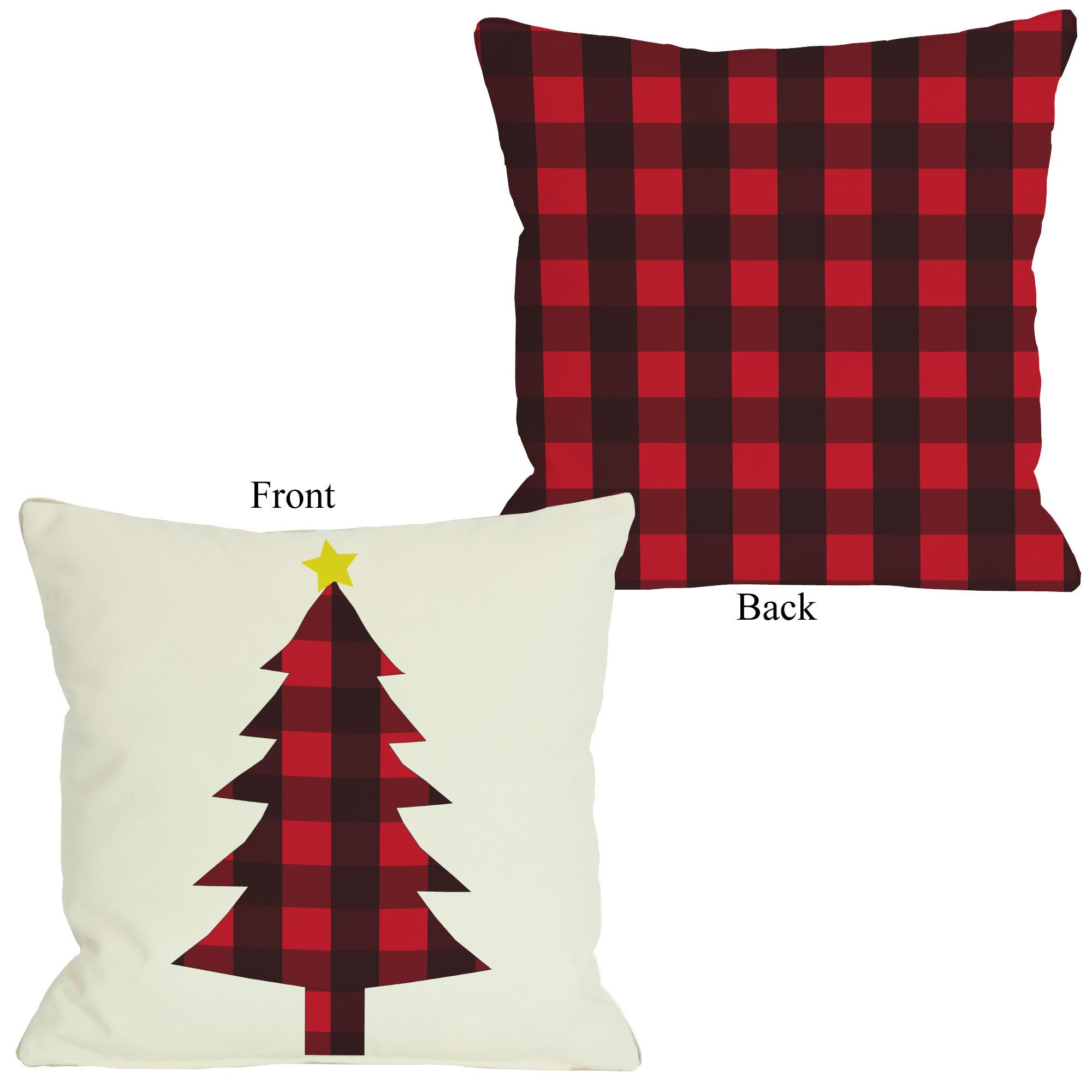 One Bella Casa Plaid Christmas Tree Throw Pillow & Reviews Wayfair