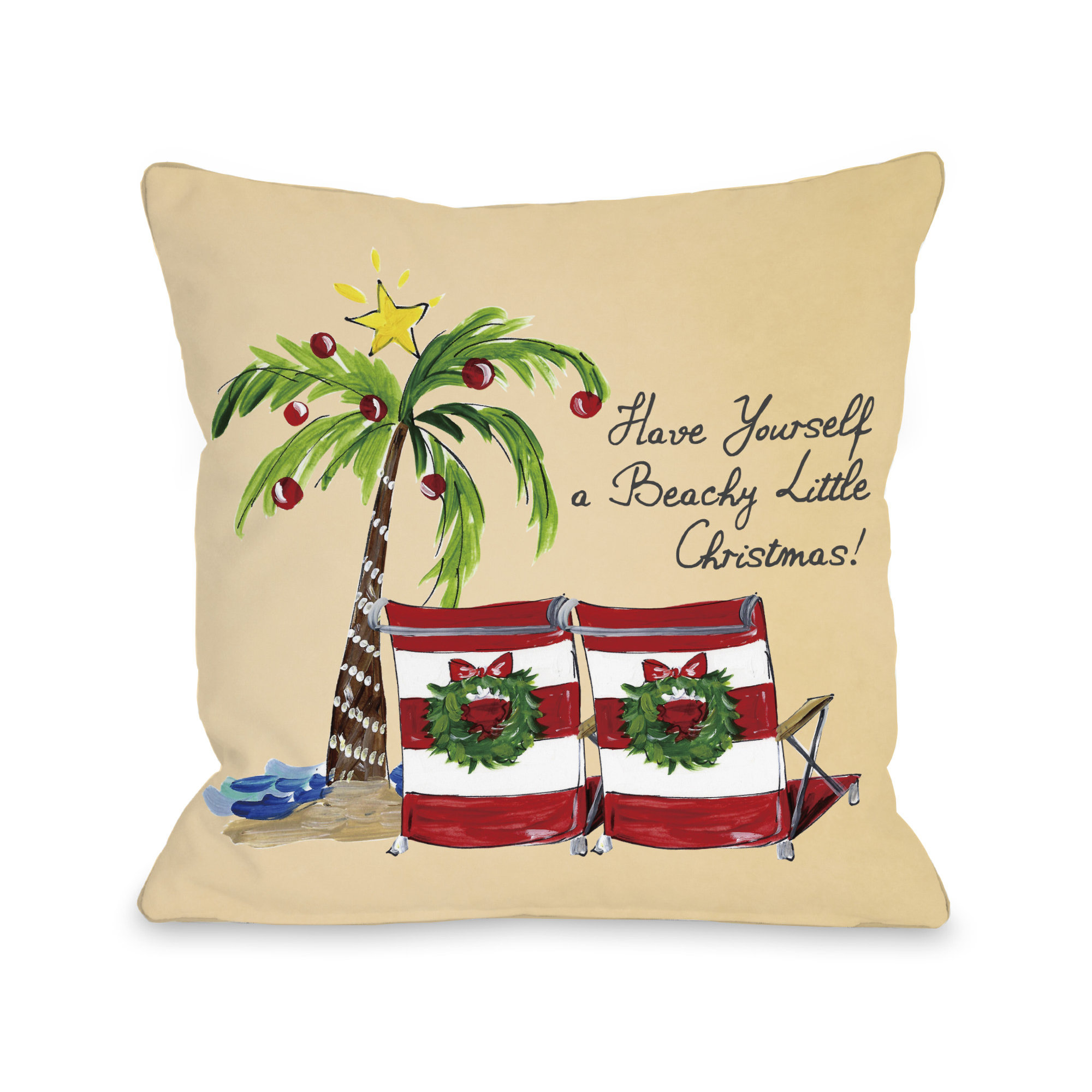 One Bella Casa Beachy Little Christmas Throw Pillow & Reviews Wayfair