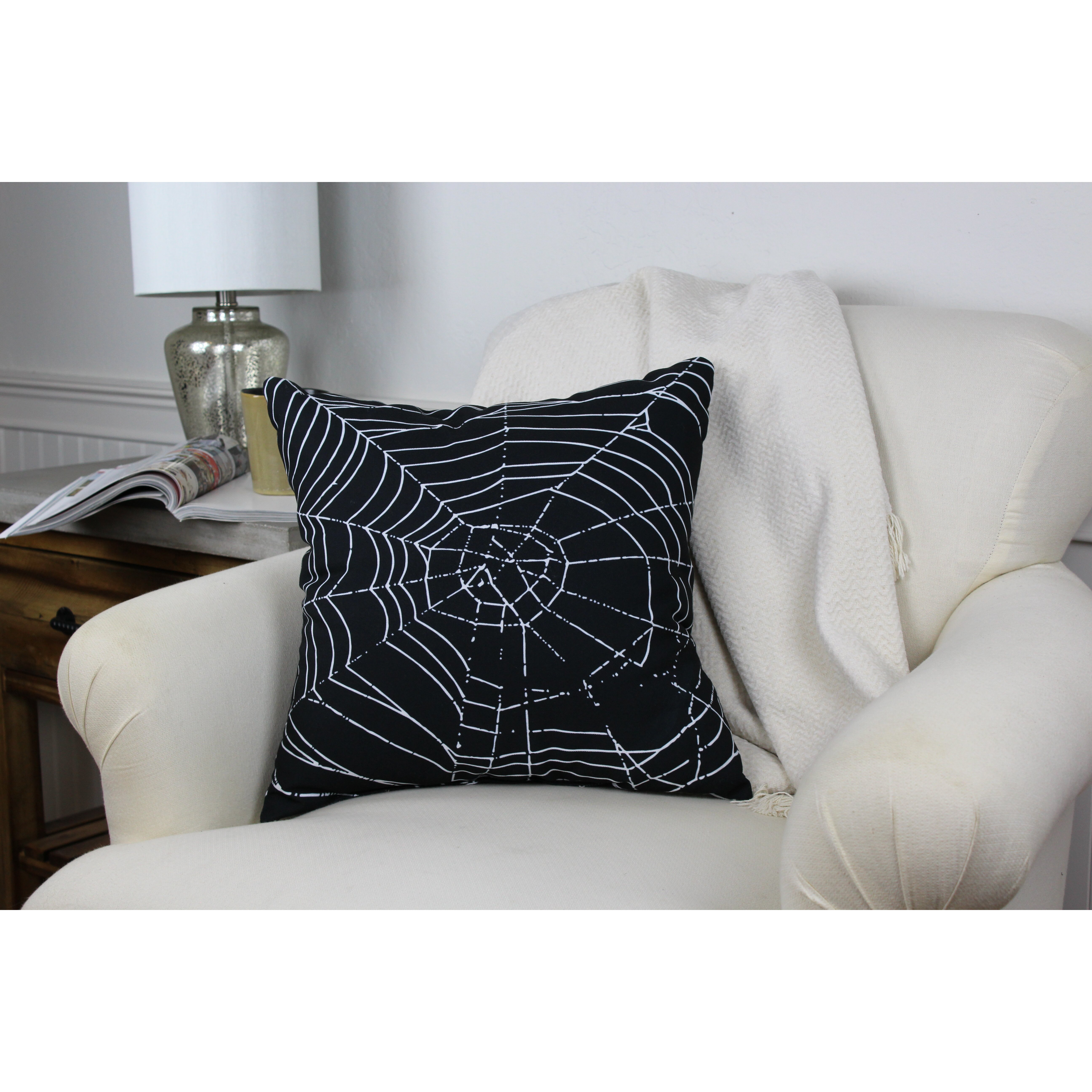 One Bella Casa All Over Spider Webs Throw Pillow & Reviews | Wayfair