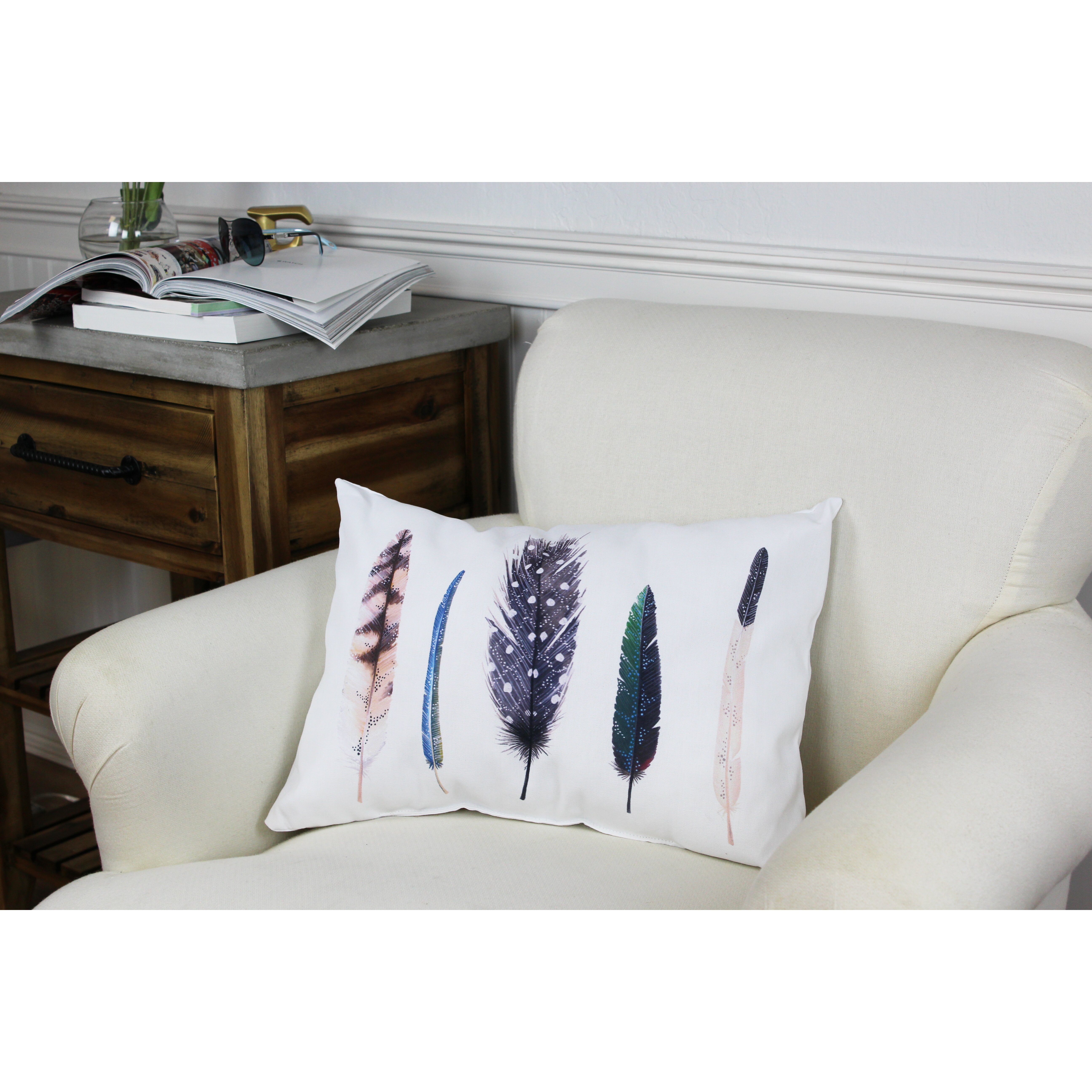 One Bella Casa Feathers Lumbar Pillow And Reviews Wayfair