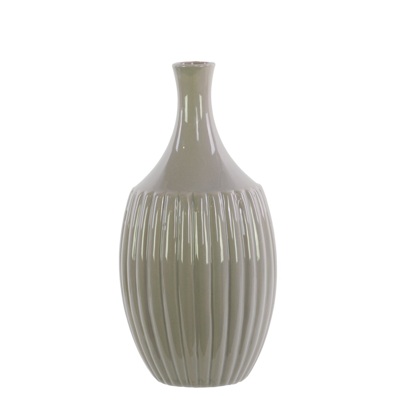 Urban Trends Ceramic SM Flower Vase Gloss Gray & Reviews | Wayfair