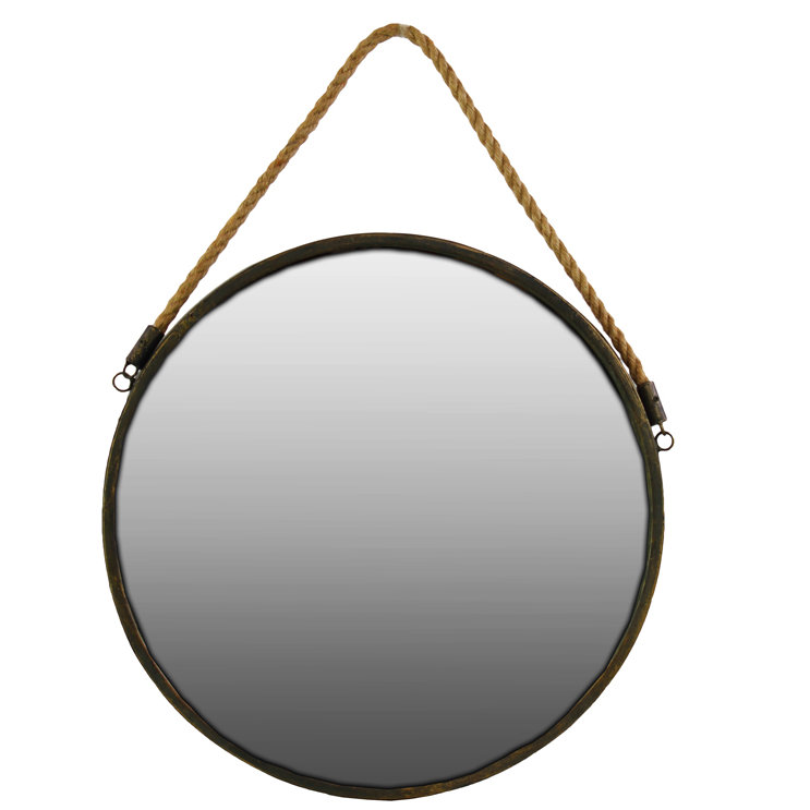 Urban Trends Round Wall Mirror with Rope & Reviews Wayfair