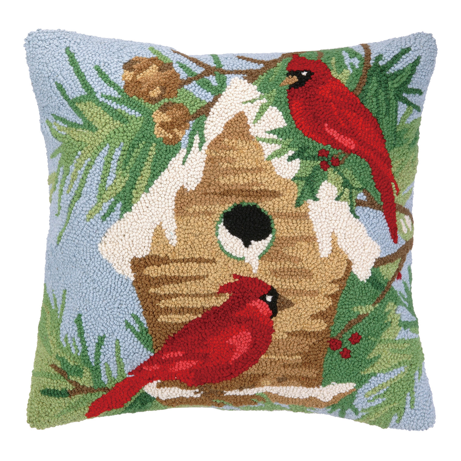 Peking Handicraft Winter Bird Hook Wool Throw Pillow & Reviews Wayfair