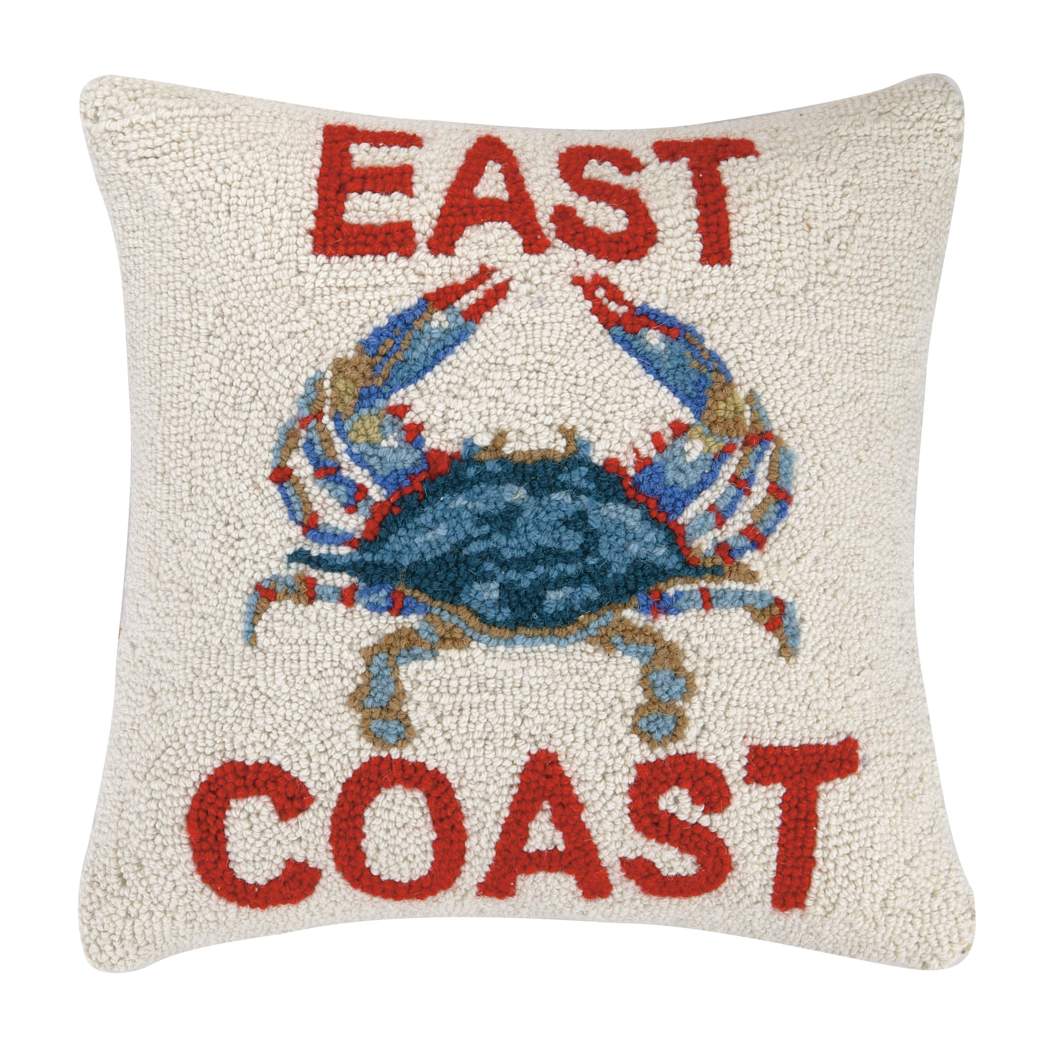 Peking Handicraft East Coast Hooked Wool Throw Pillow & Reviews Wayfair