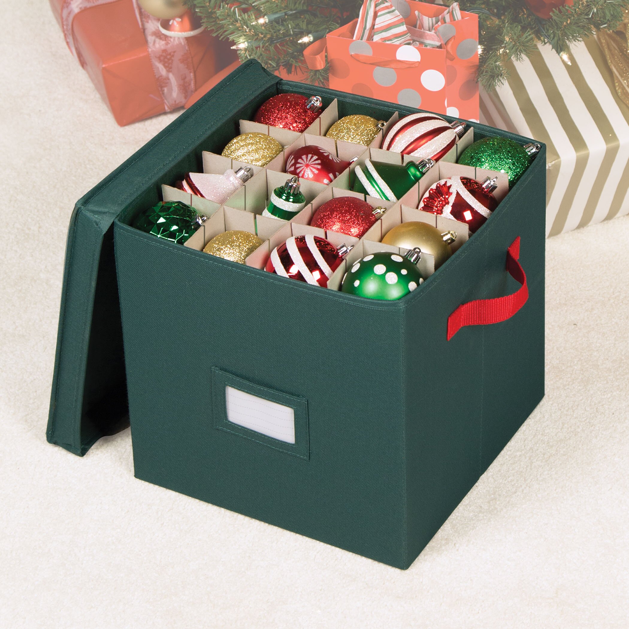 Richards Homewares Holiday 64 Compartment Cube Ornament Organizer ...