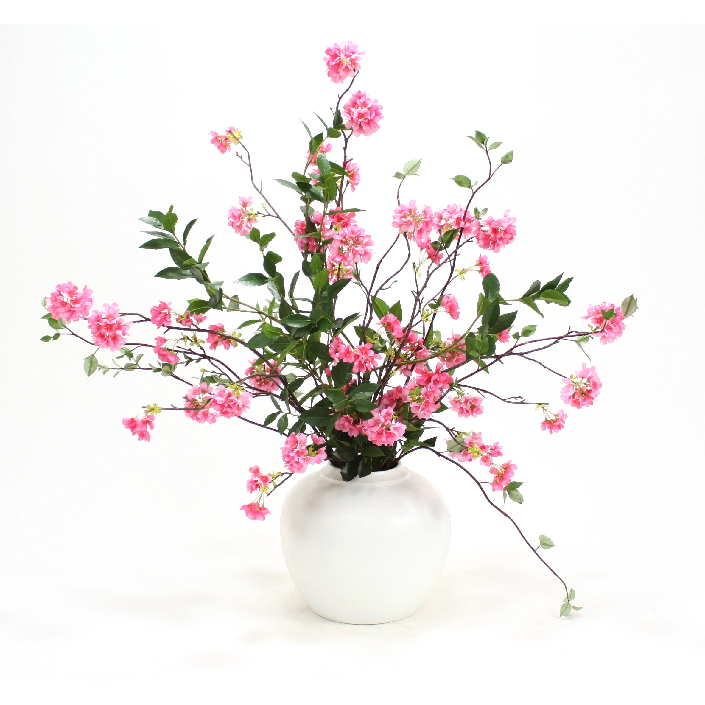 Distinctive Designs Hot Pink Cherry Blossoms in Vase Wayfair